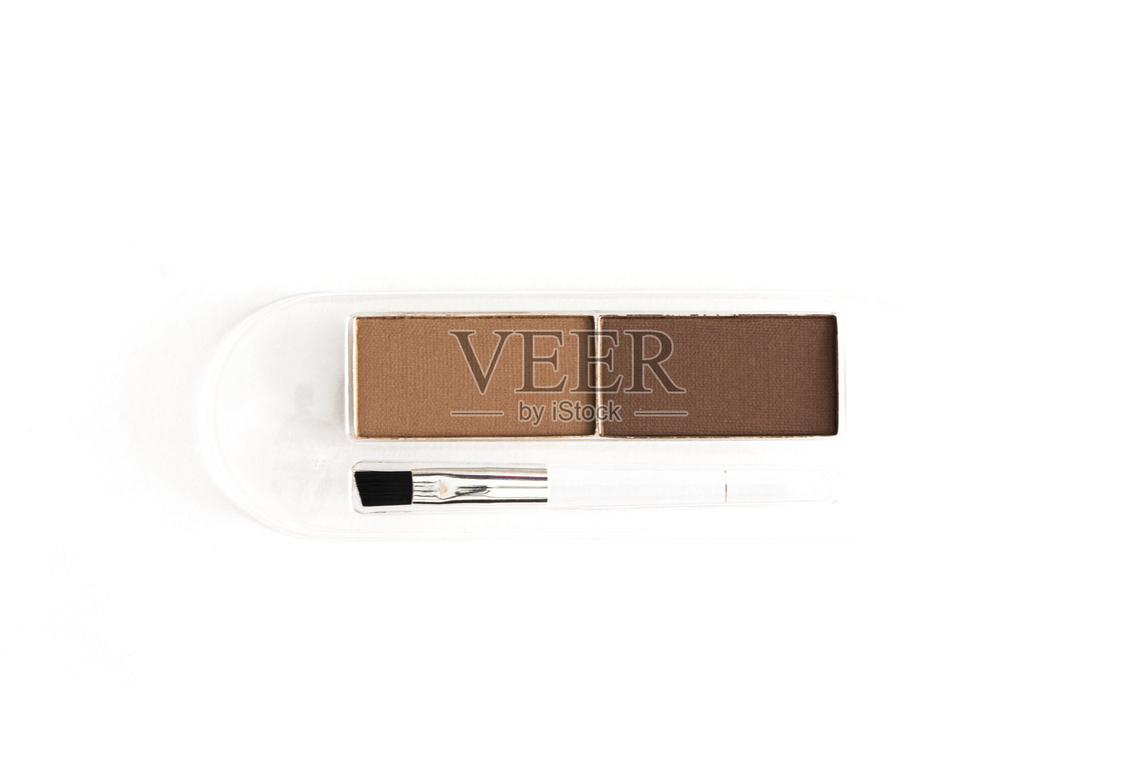 眉毛调色板，用刷子刷两种色调照片摄影图片