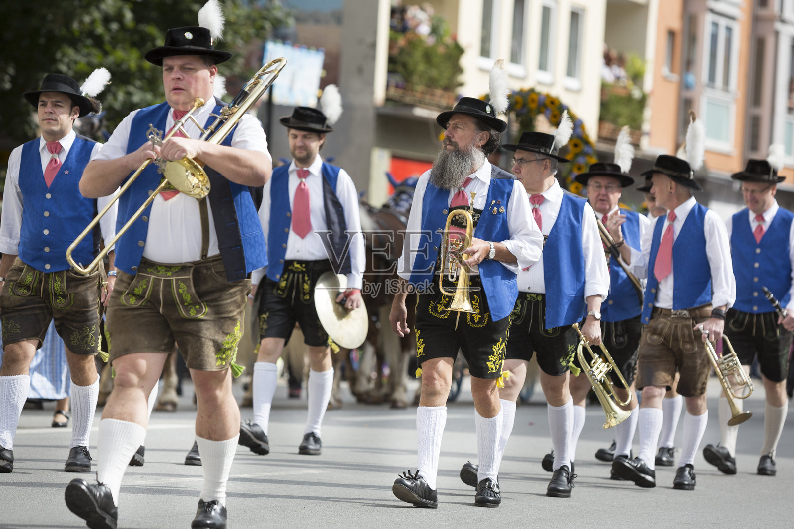 慕尼黑啤酒节-游行“帐篷顾客的到来”照片摄影图片