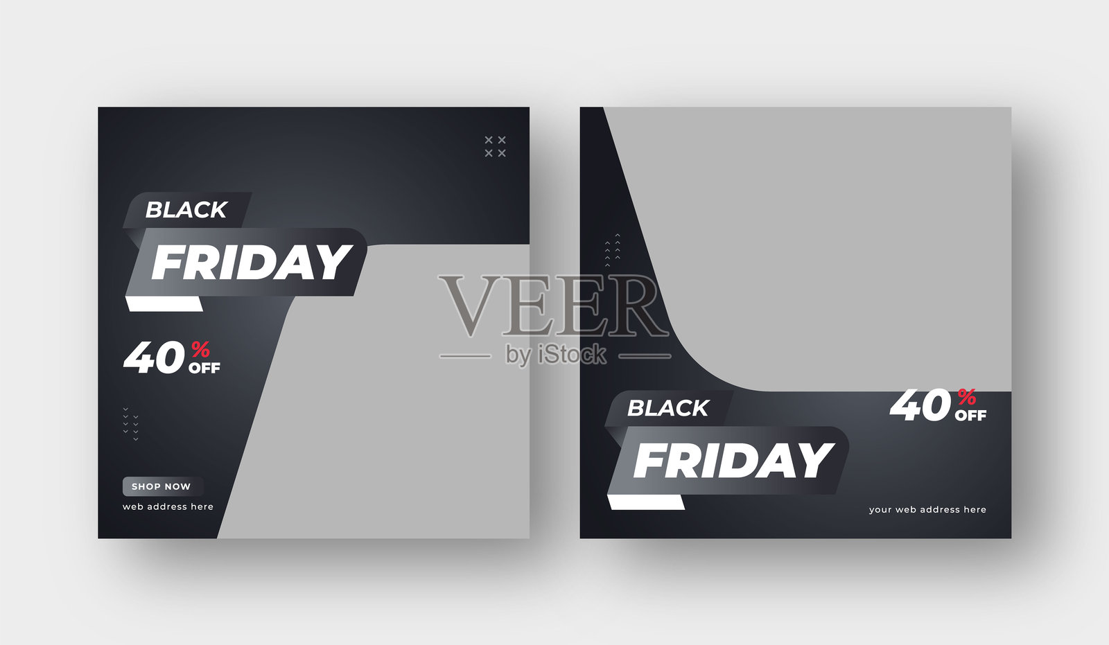 黑色星期五促销网页横幅或现代时尚社交媒体帖子模板设计插画图片素材