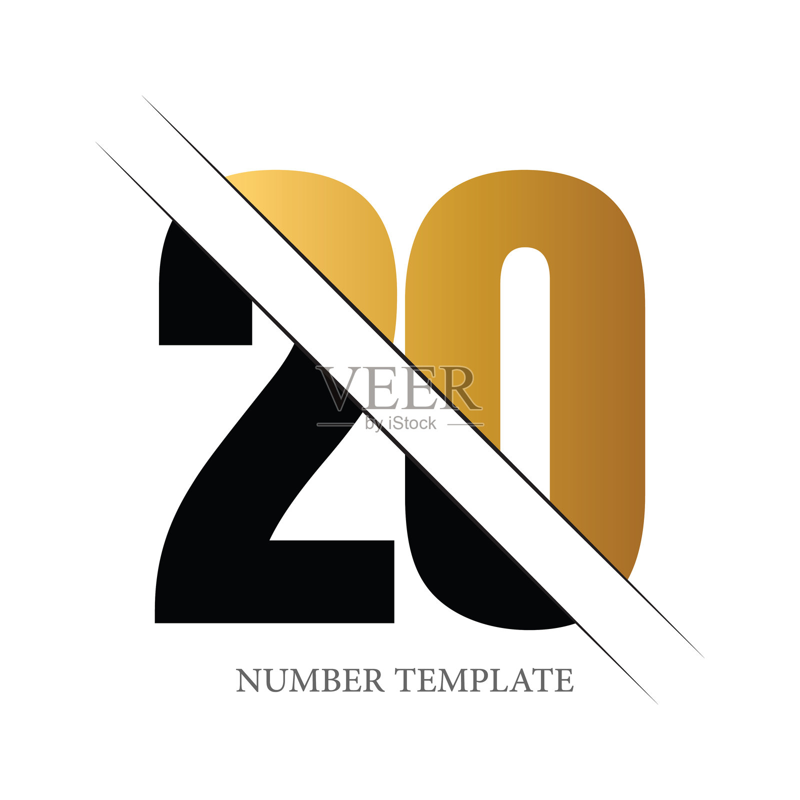 20号。周年纪念股票插图。数字模板设计矢量插图。插画图片素材