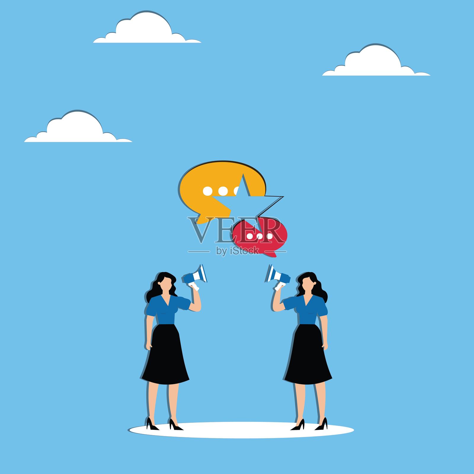 人们携带巨大的灯泡插画图片素材