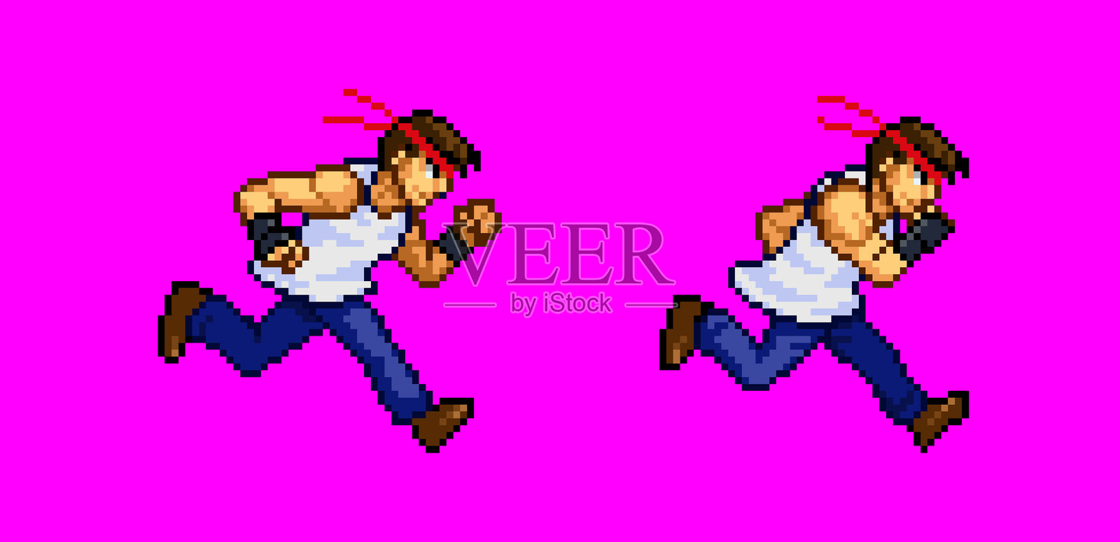 0303年tshirtman01_run插画图片素材