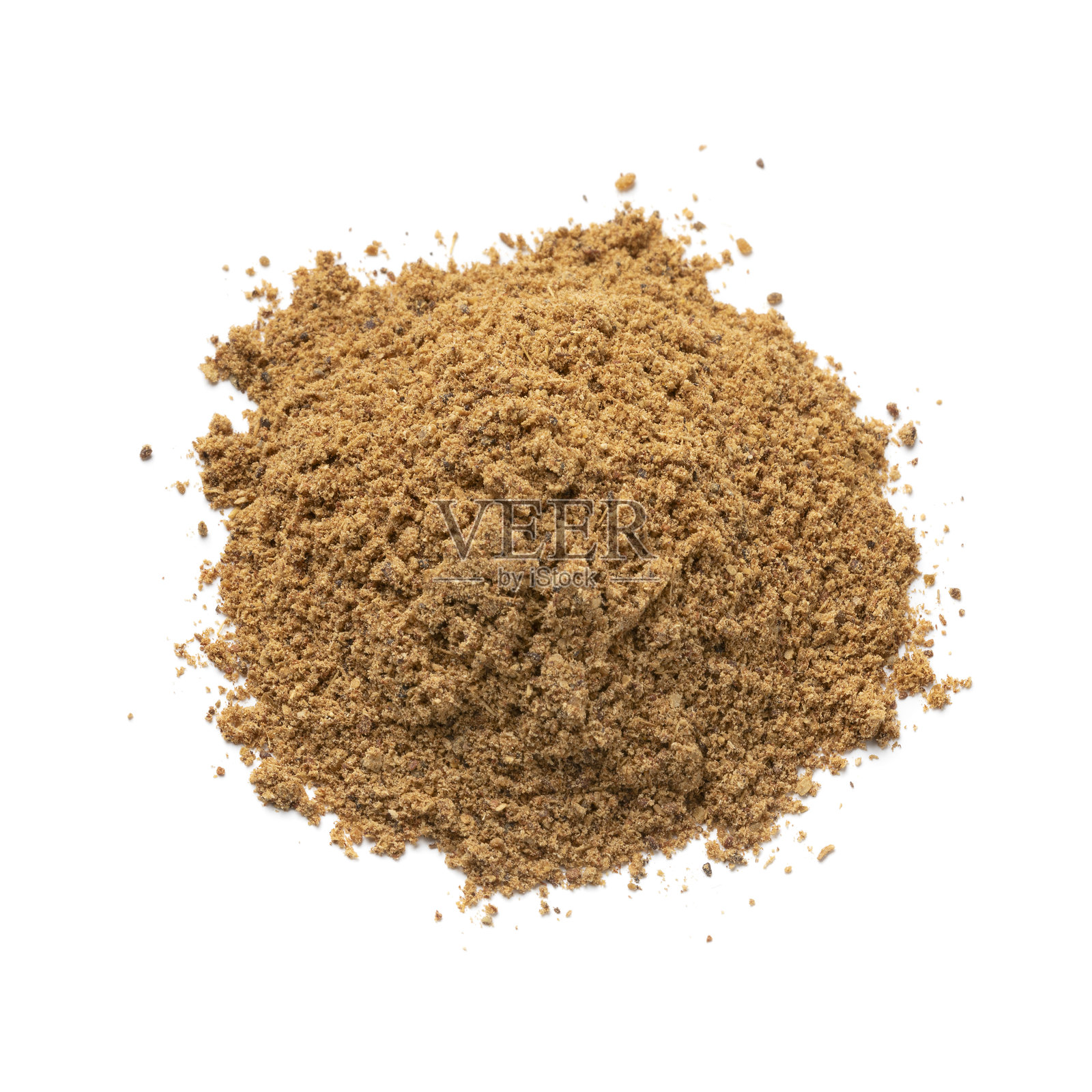 一堆传统的辛辣咖啡草药在白色背景上的特写照片摄影图片