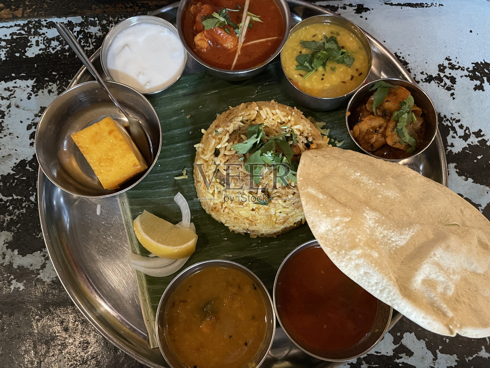 南印度餐鸡肉比亚尼照片摄影图片