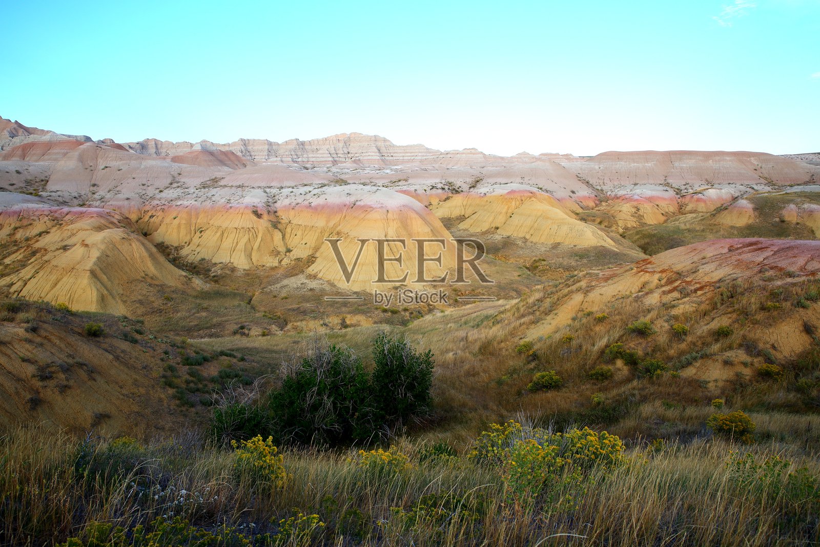 美国南达科他州恶地国家公园日落照片摄影图片