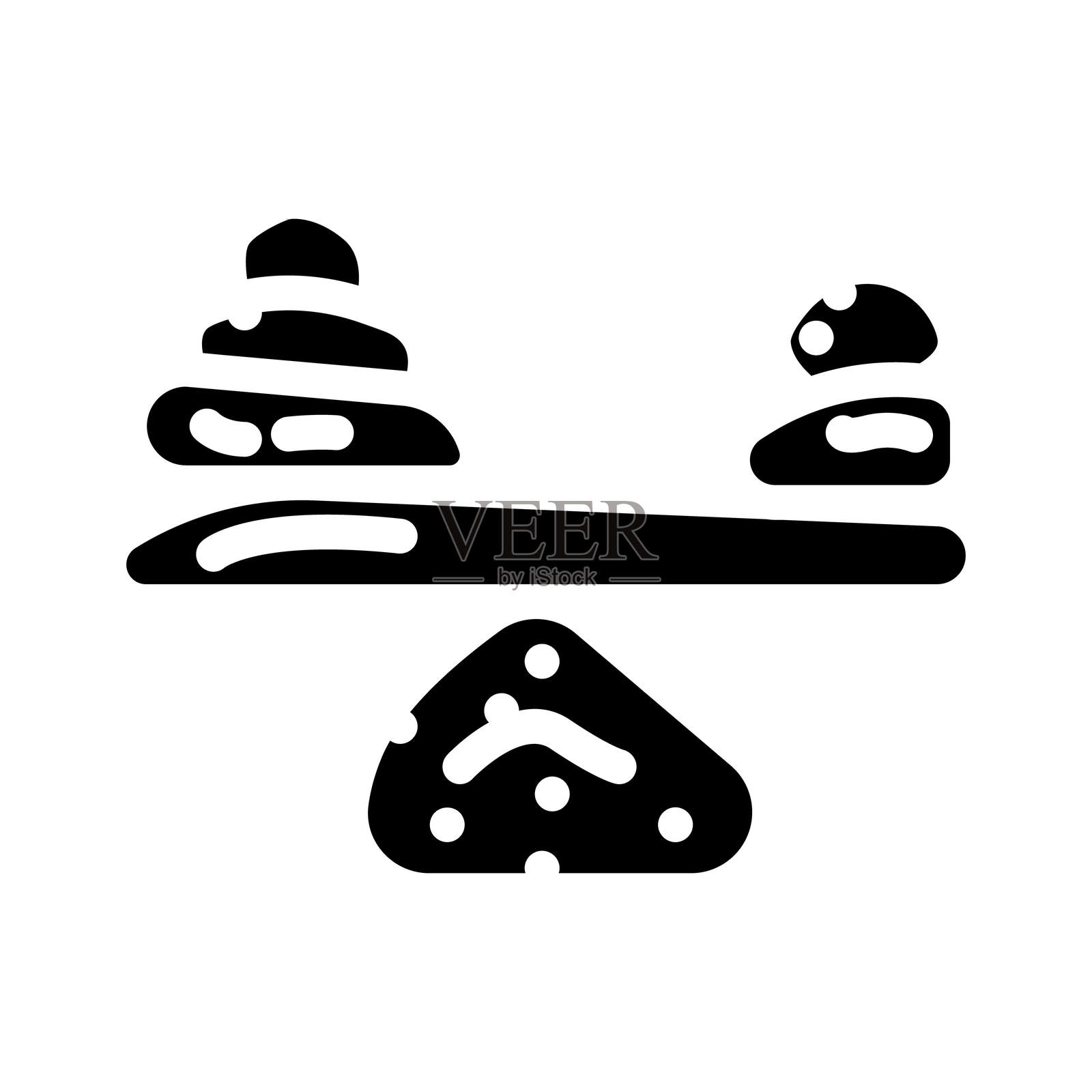 平衡规模针灸象形图标矢量插图插画图片素材