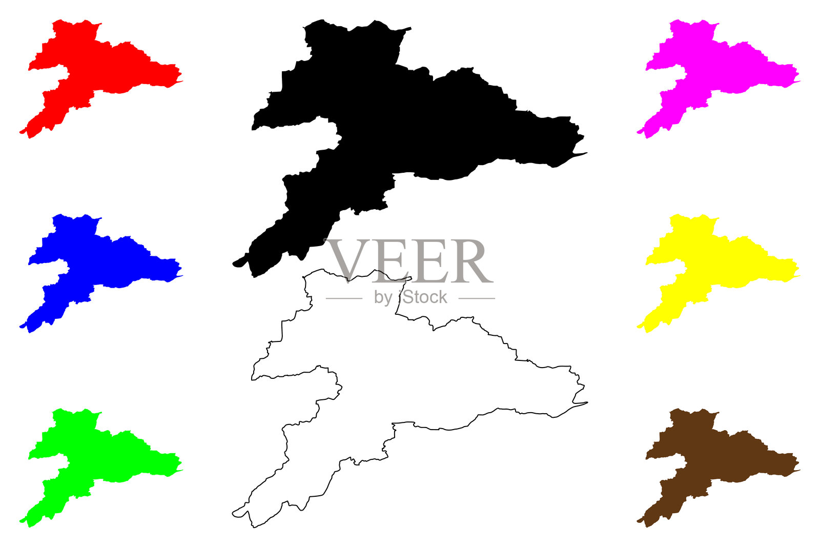 汝拉(瑞士各州，瑞士各州，瑞士联邦)地图矢量插图，潦草素描共和国和汝拉州的地图插画图片素材