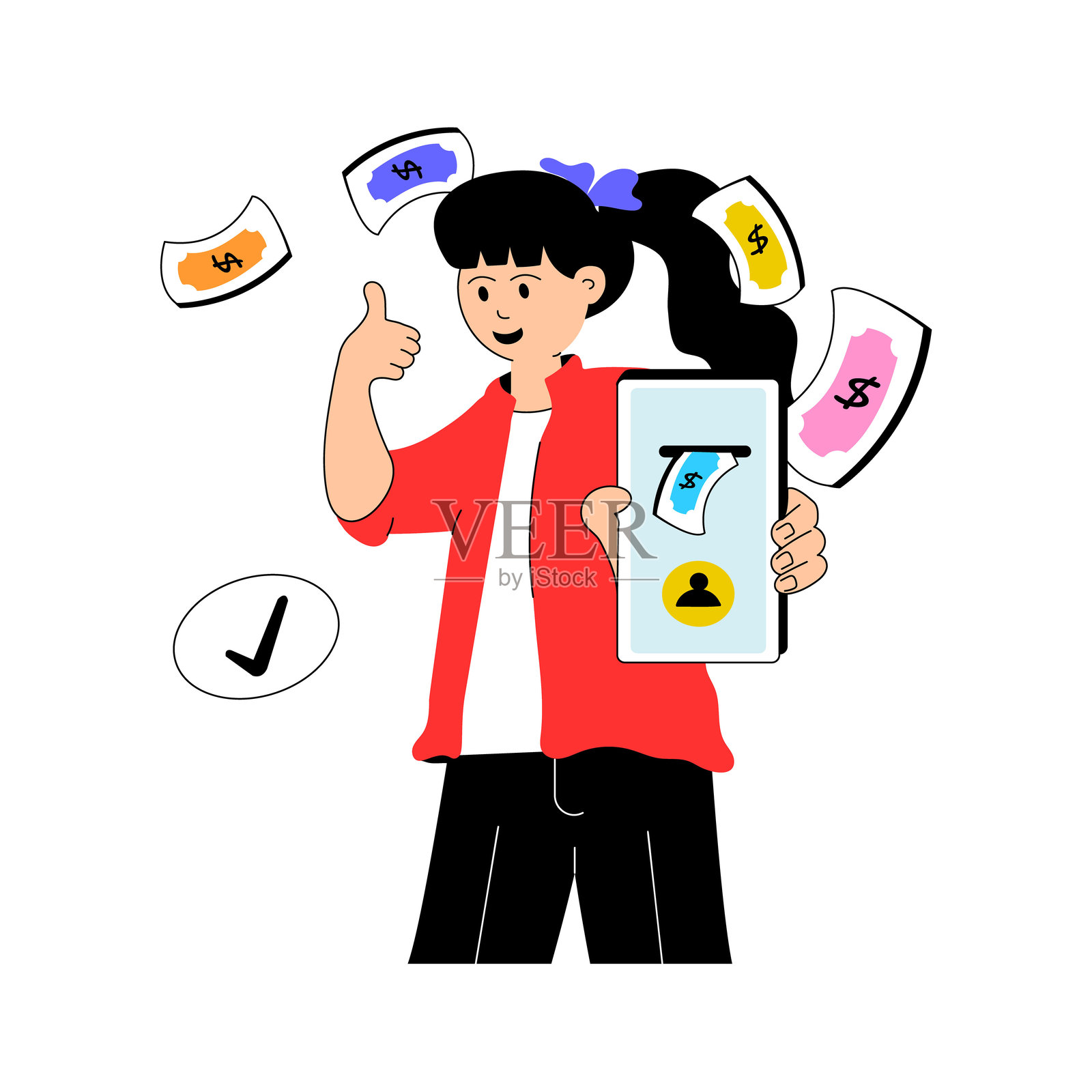 移动事务插画图片素材