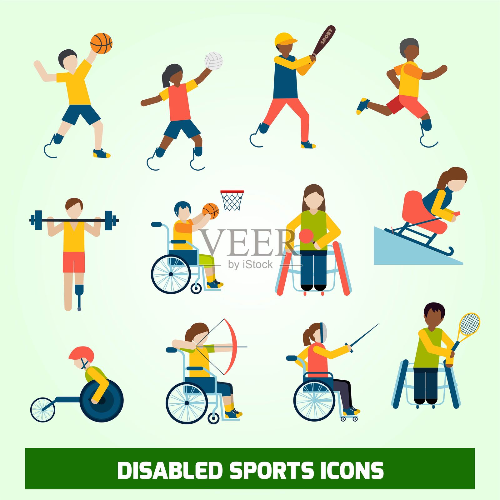 残疾人体育偶像插画图片素材