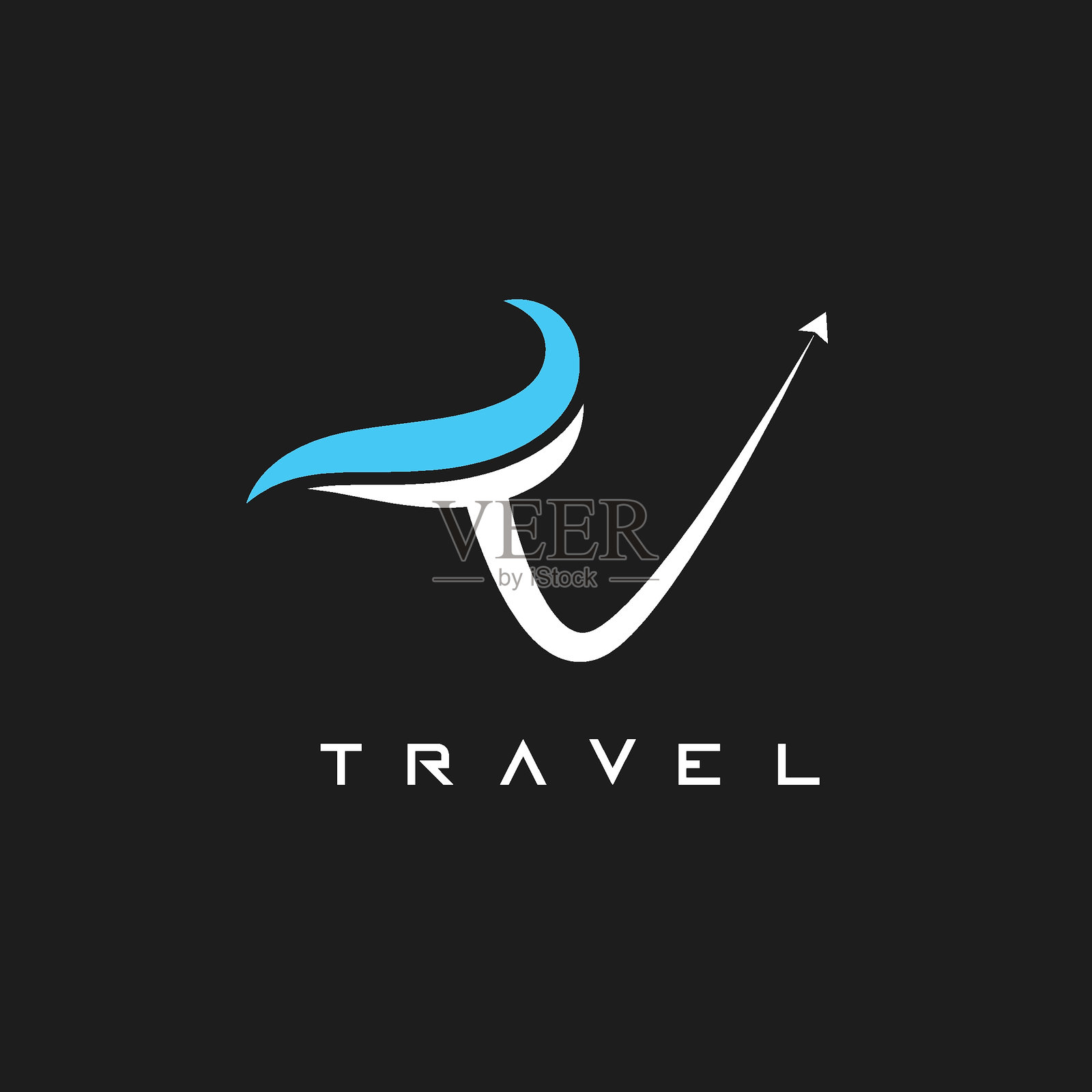 旅行社标志与电视字母概念设计图标矢量插画图片素材