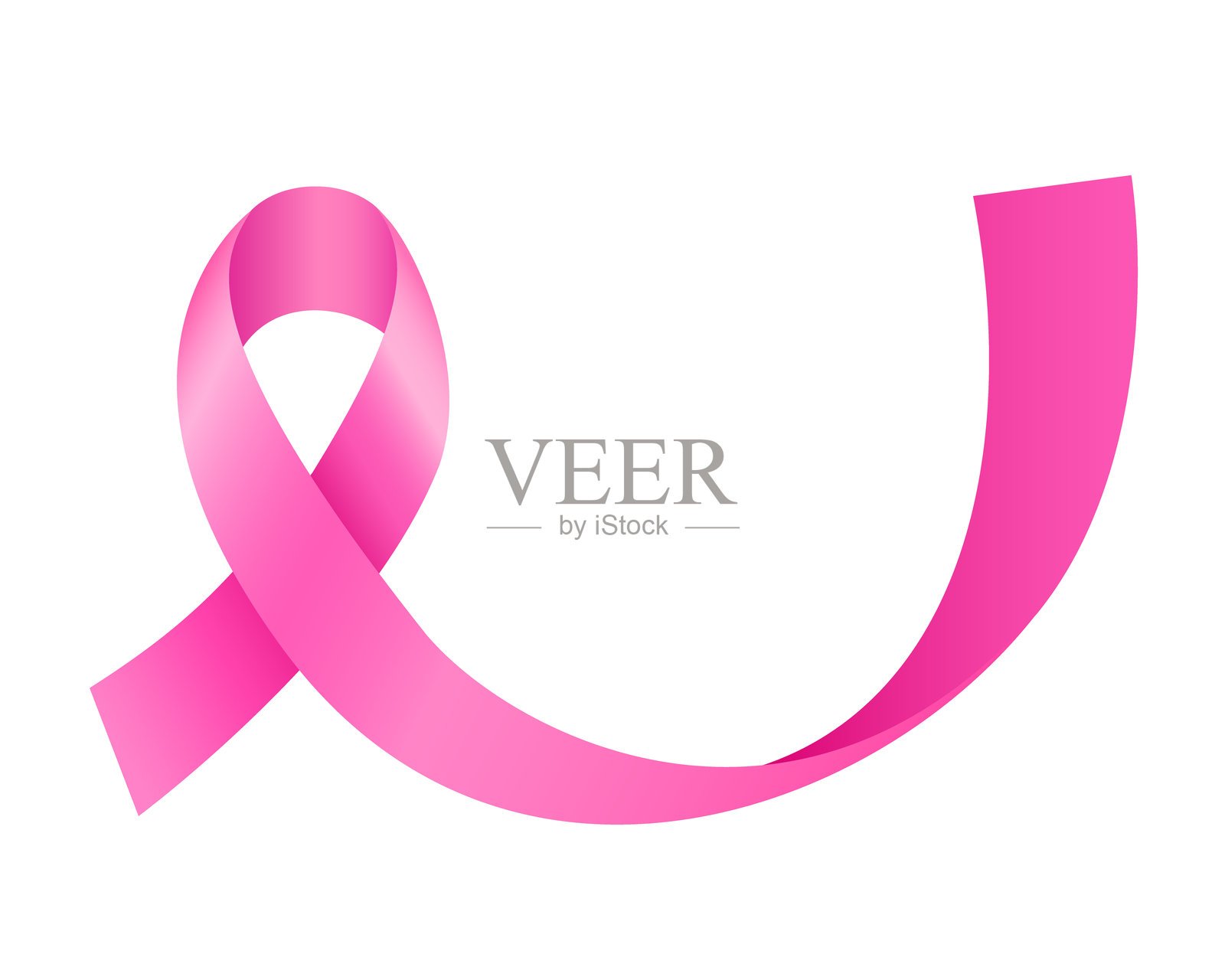 粉色丝带符号。插画图片素材