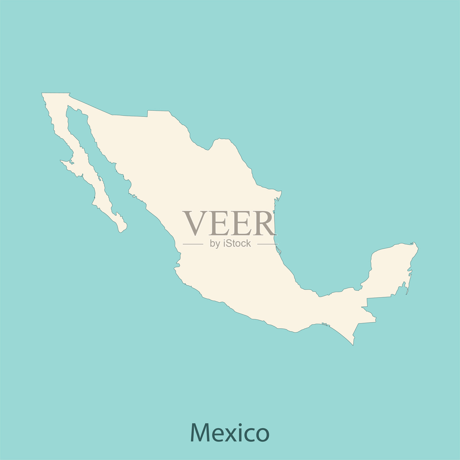 墨西哥地图插画图片素材