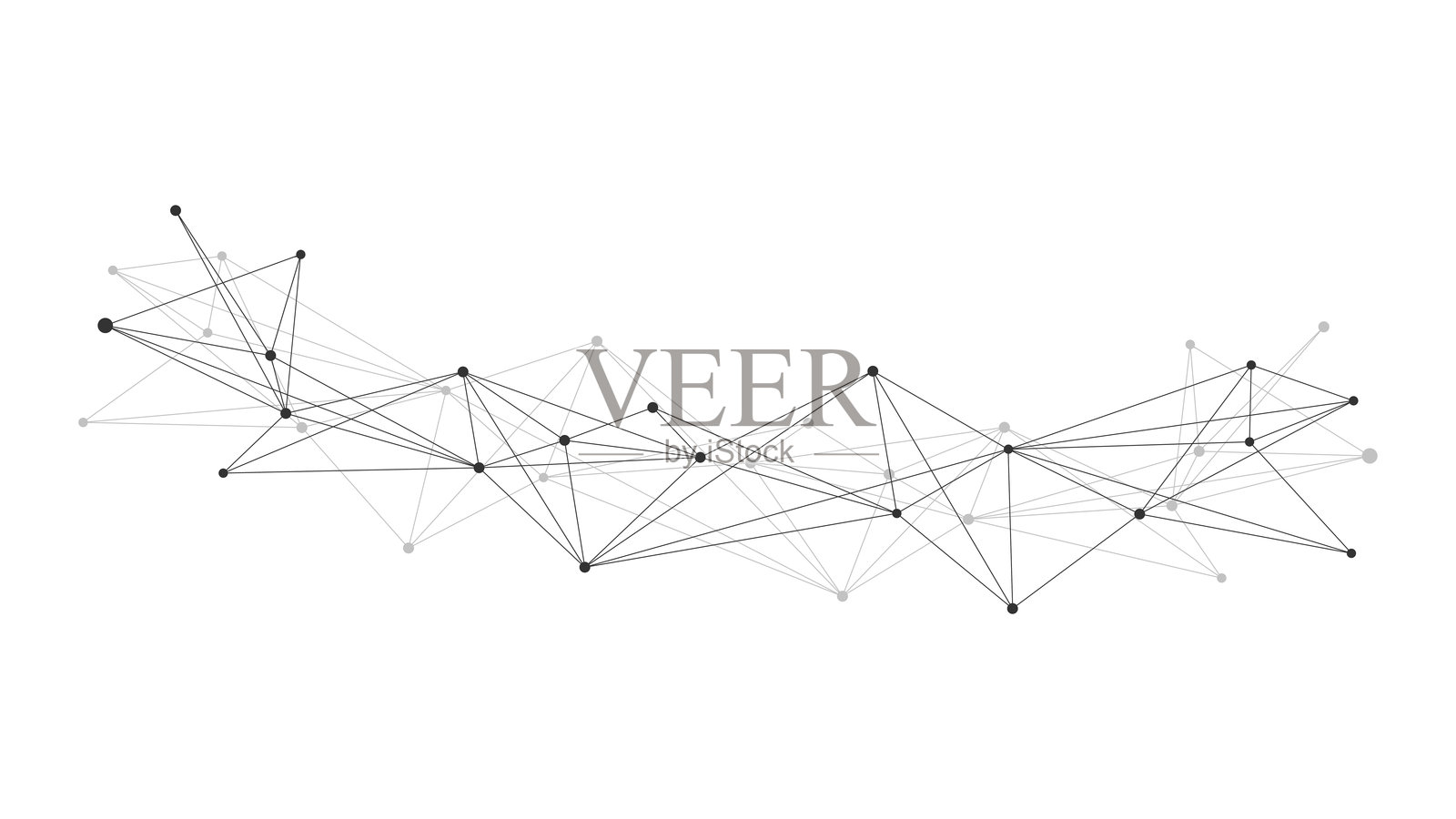 连接点和线。抽象几何丛风格的背景。手绘矢量艺术插画图片素材