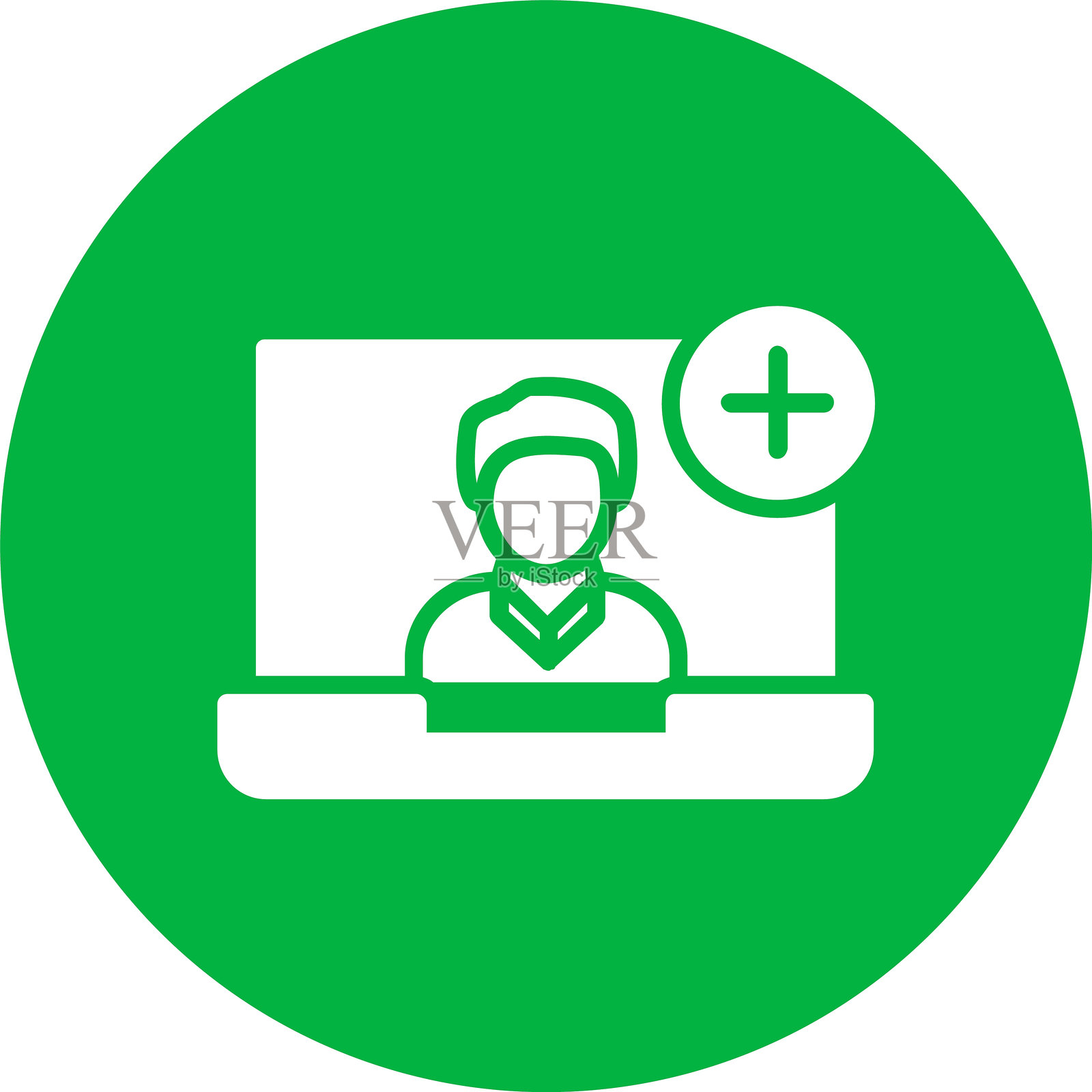 添加用户字形圆圈图标插画图片素材