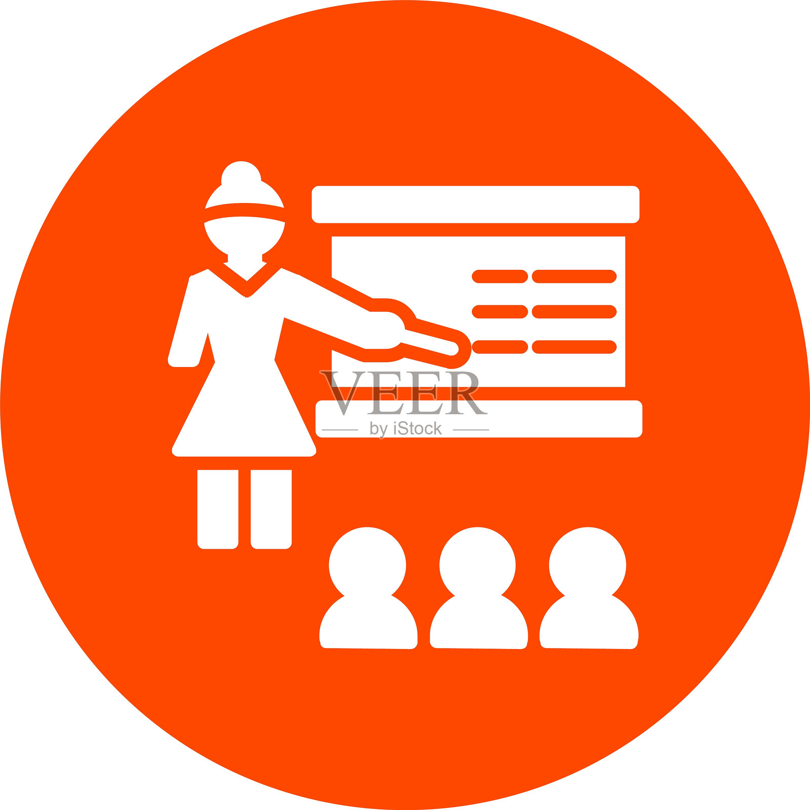 教室字形圆圈图标插画图片素材