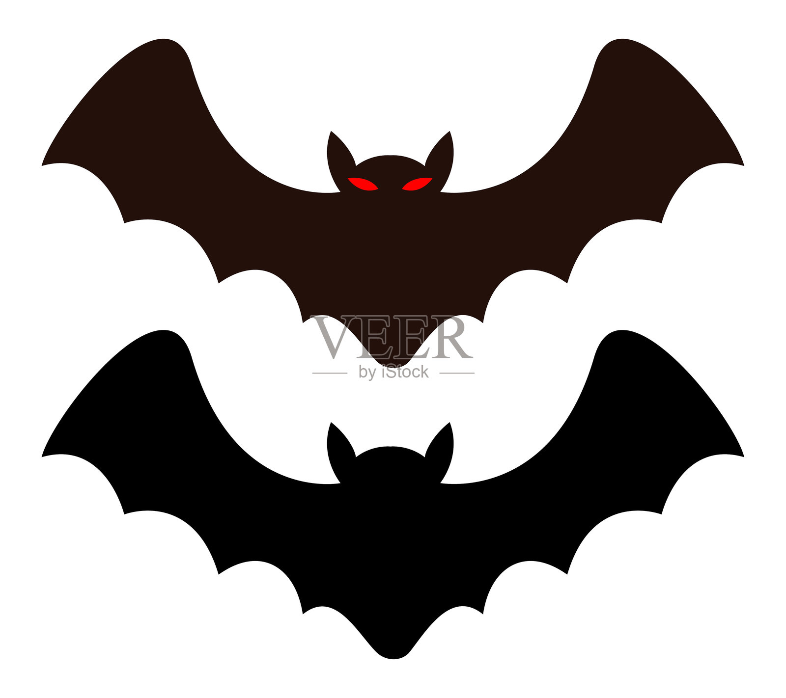 蝙蝠。矢量图标隔离在白色背景。插画图片素材