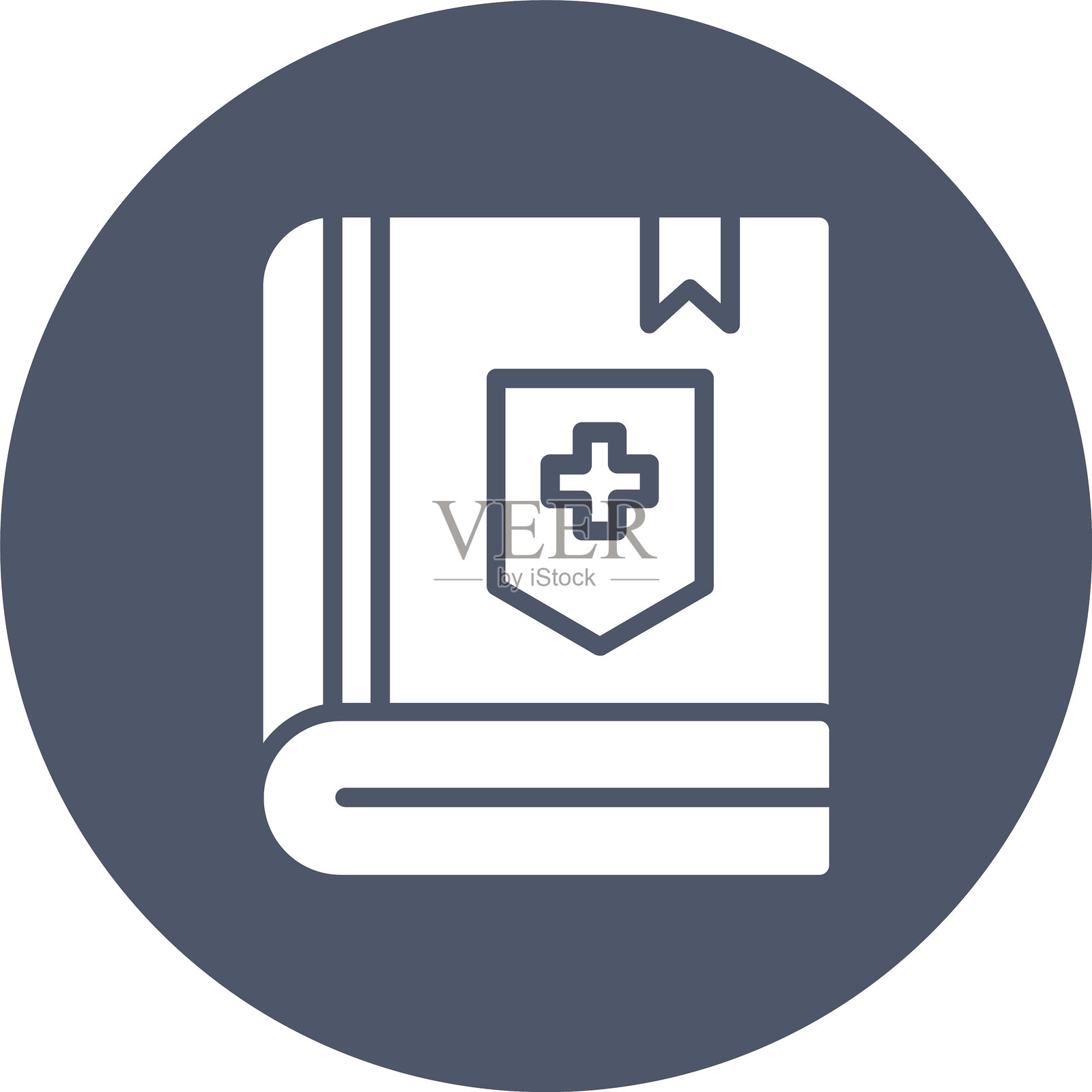 医学书籍字形圆圈图标插画图片素材