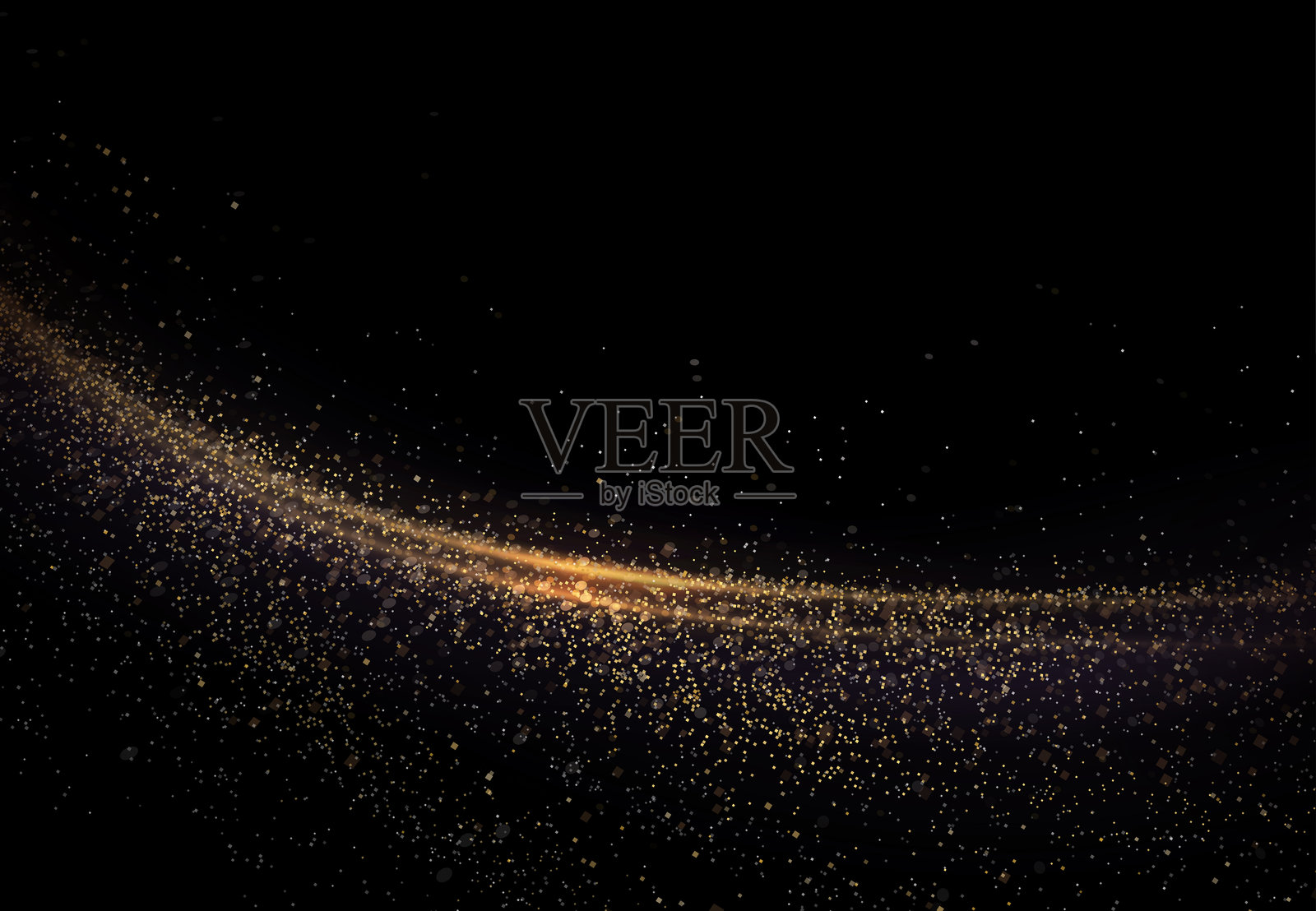 华丽的构图与孤立的金色椭圆弧与小金属丝插画图片素材