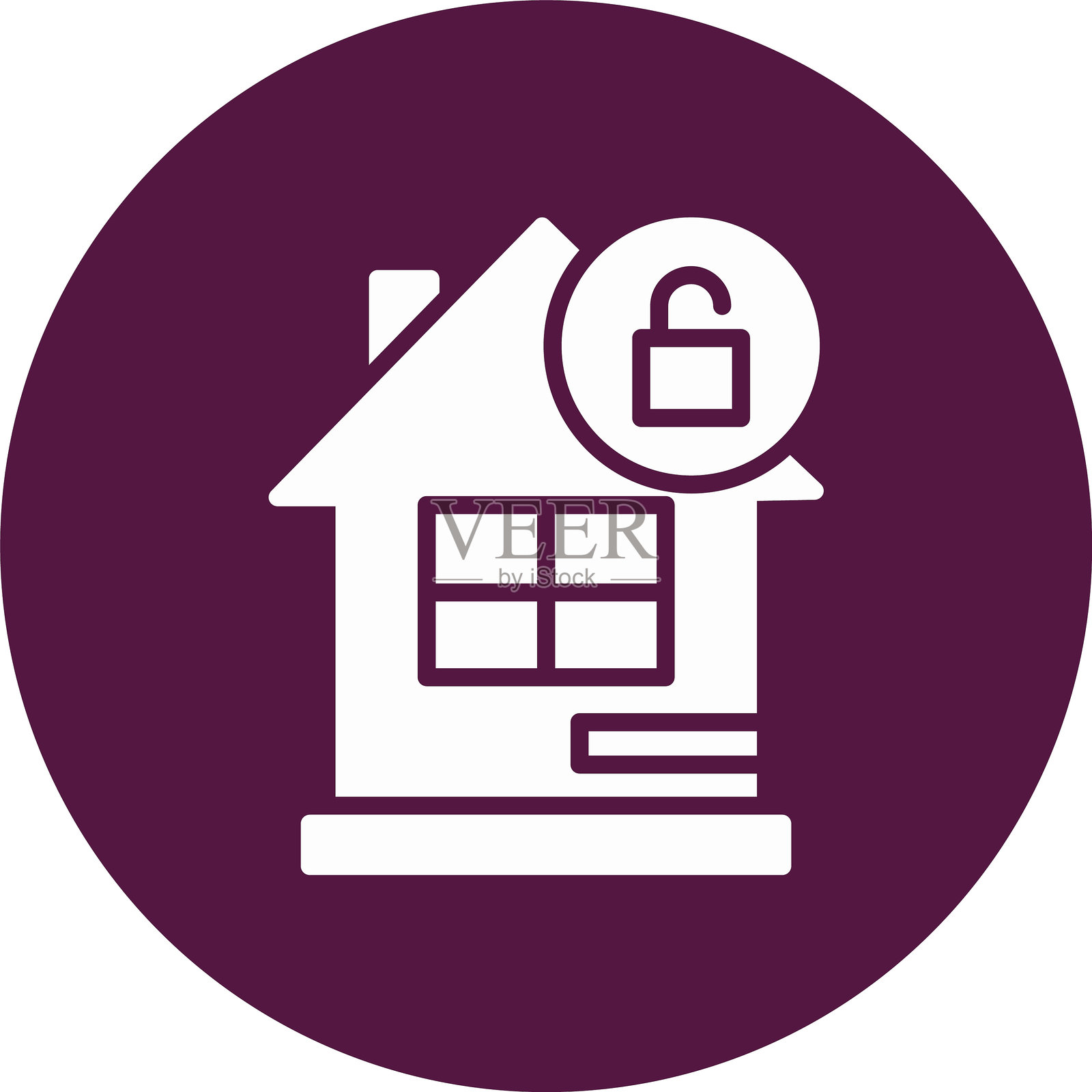 解锁符号圈图标插画图片素材