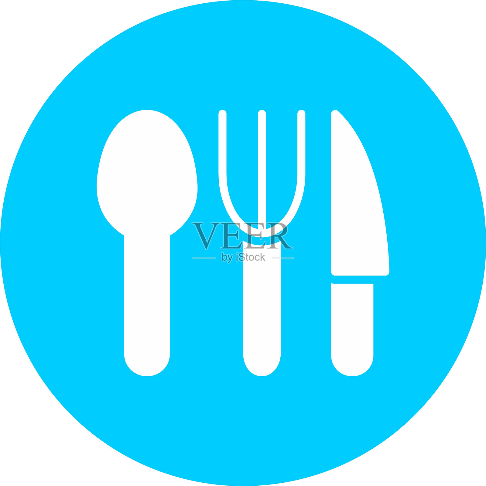 餐具字形圆圈图标插画图片素材