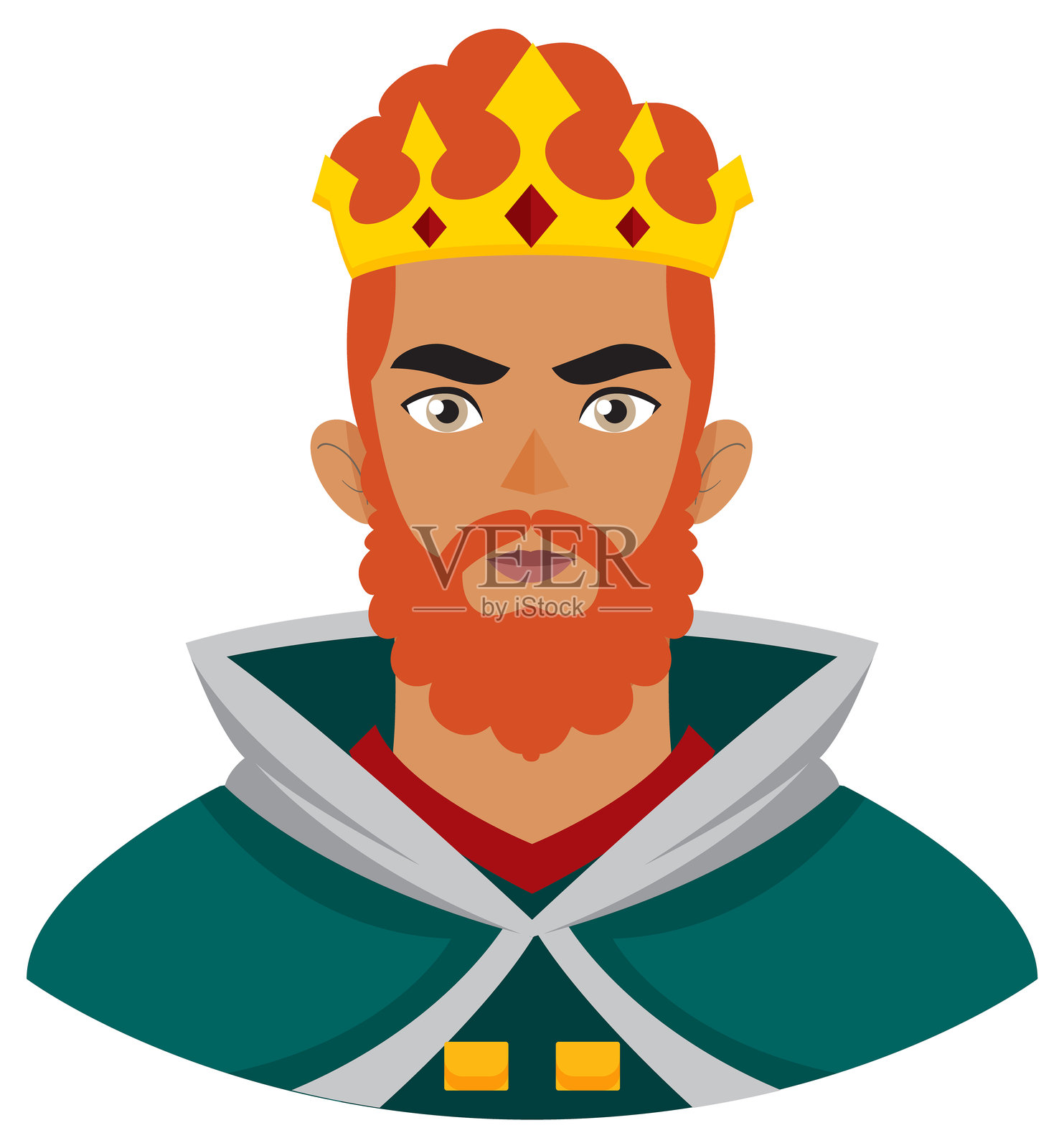 国王戴着王冠的插图插画图片素材