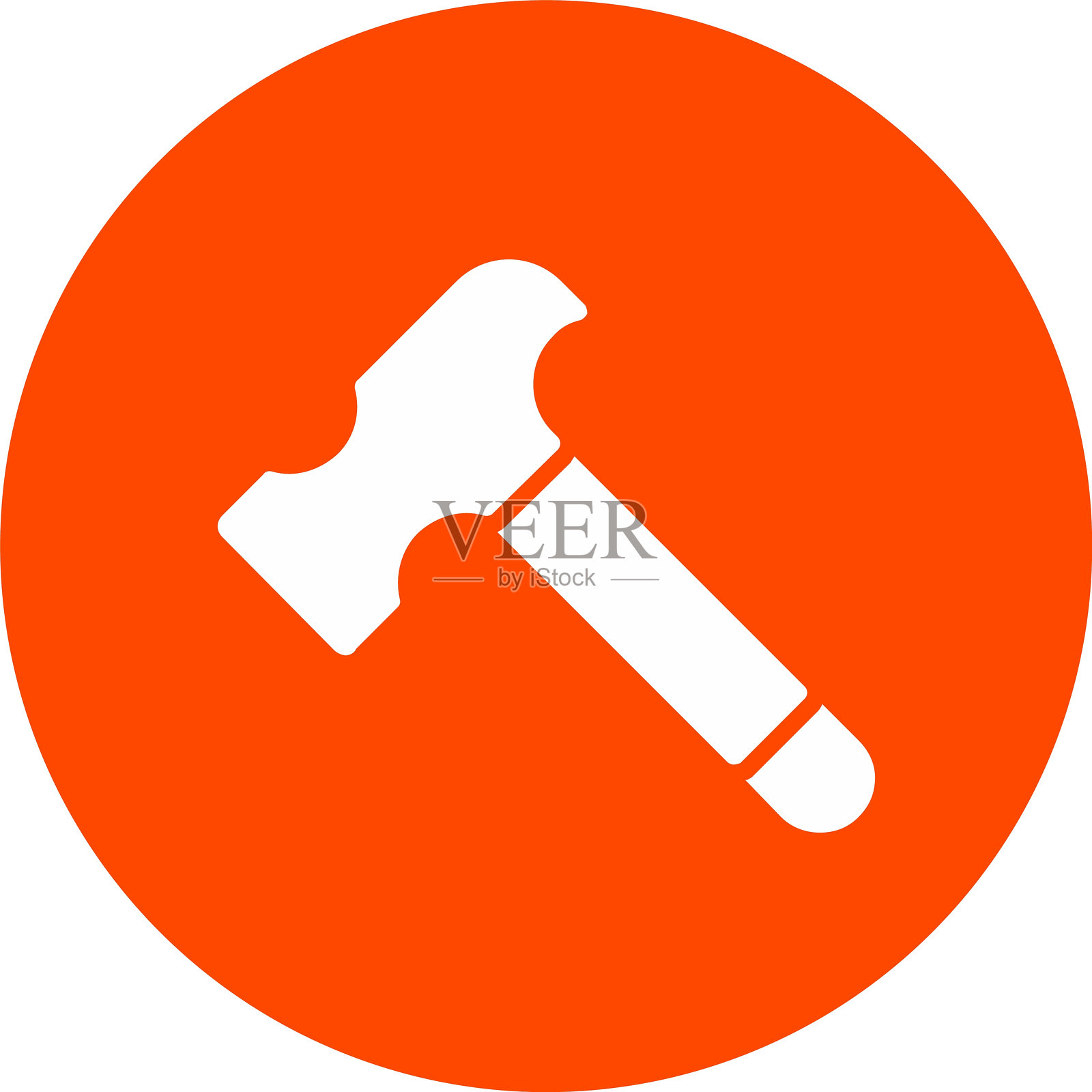 锤子字形圆圈图标插画图片素材