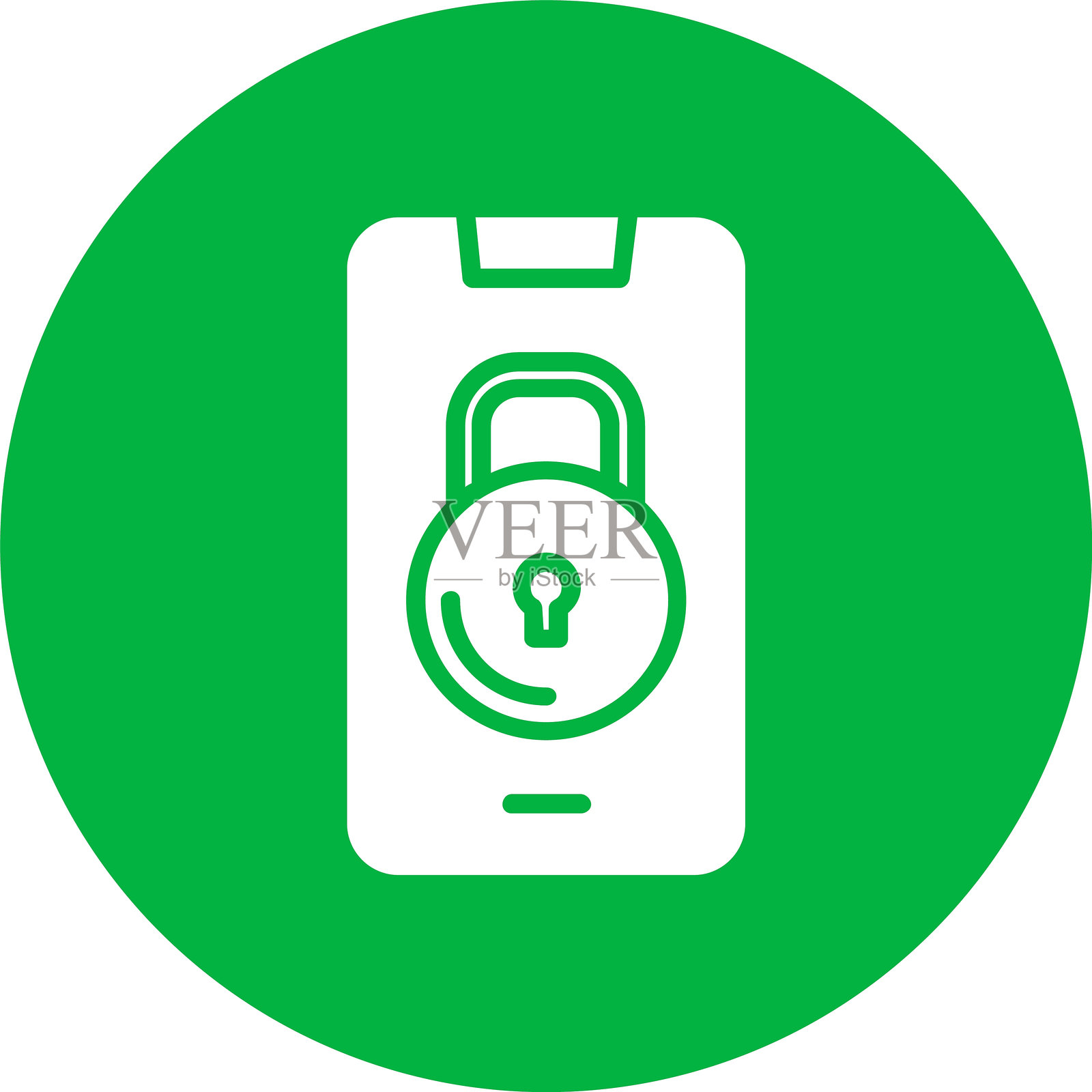 锁定字形圆圈图标插画图片素材