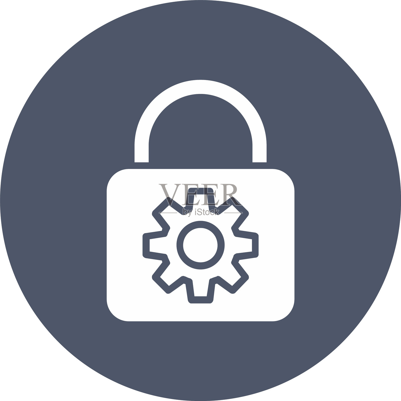 锁定字形圆圈图标插画图片素材