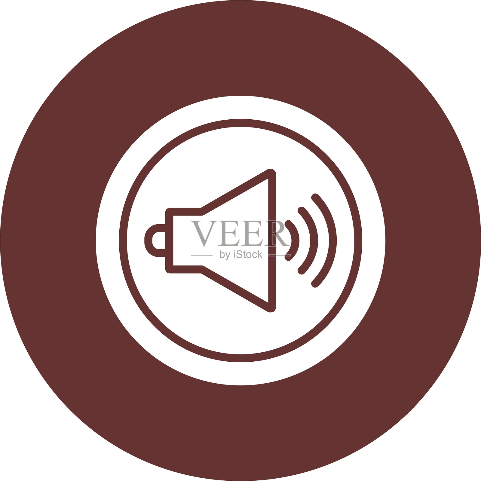 扬声器字形圆圈图标插画图片素材