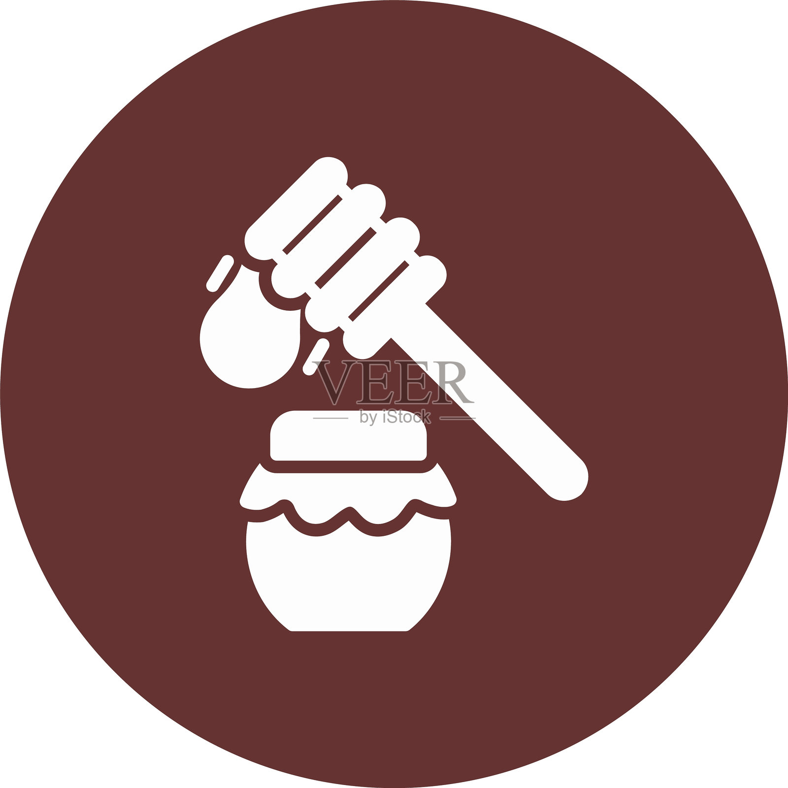 蜂蜜字形圆圈图标插画图片素材