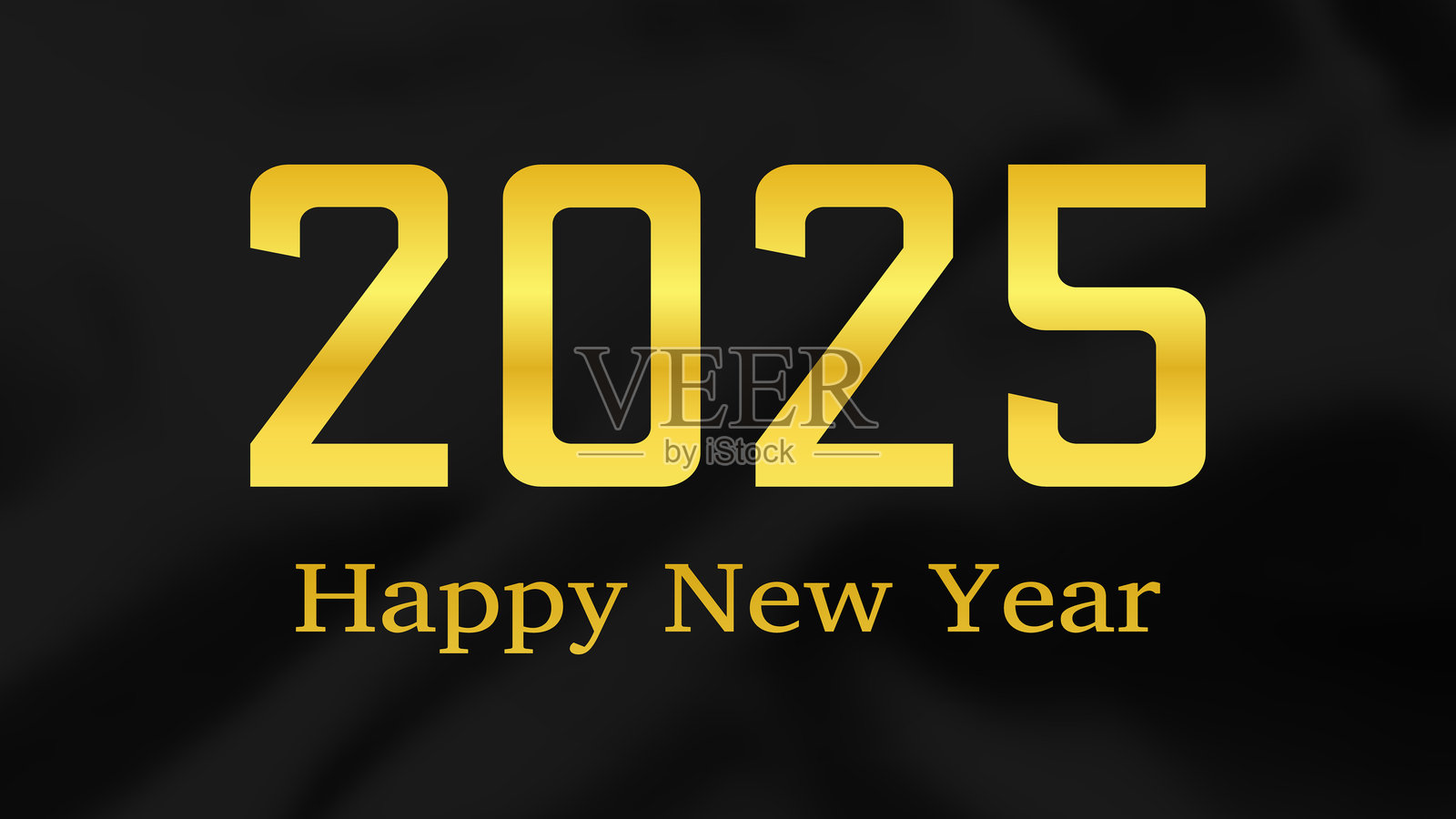 2025年新年快乐，黑色丝绸背景插画图片素材