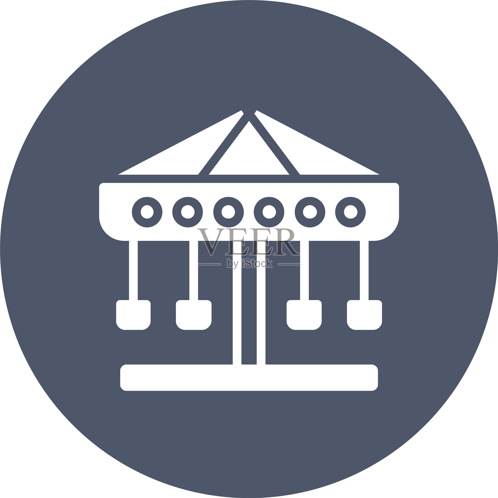 旋转木马字形圆圈图标插画图片素材