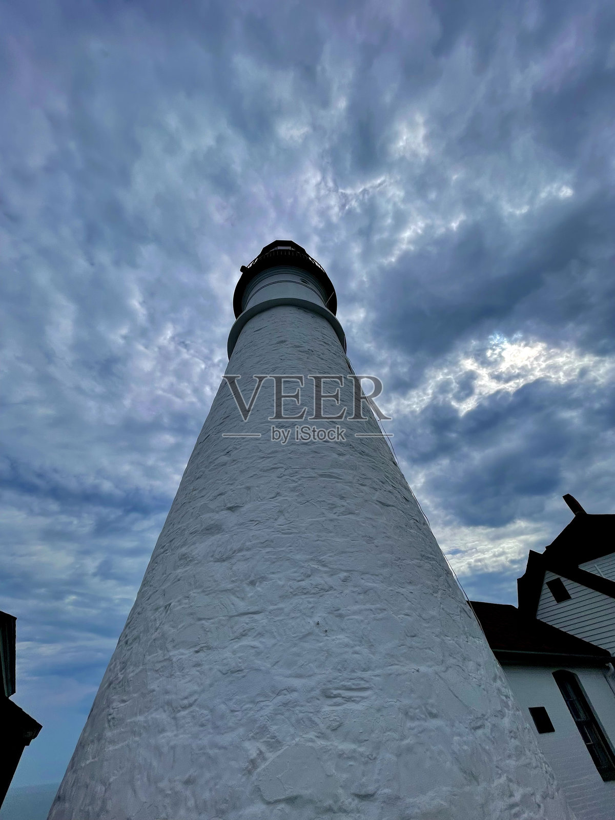 美国缅因州多云的灯塔照片摄影图片