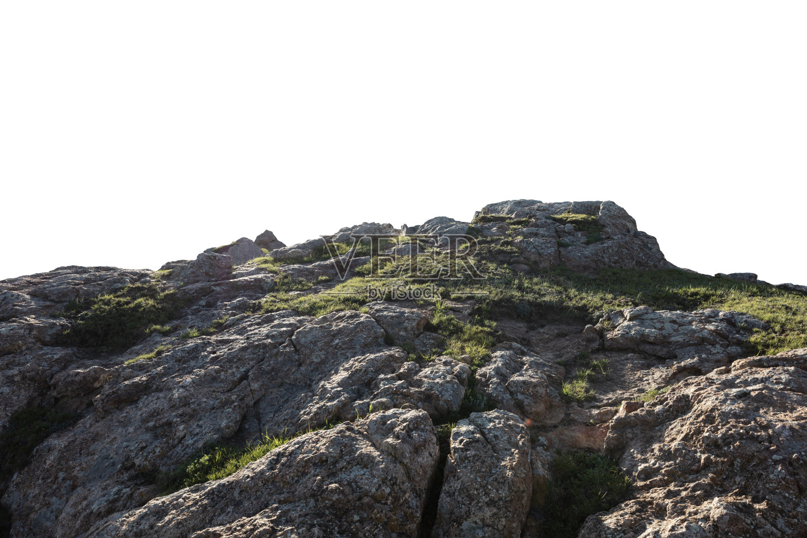 白色背景上孤立的岩石照片摄影图片