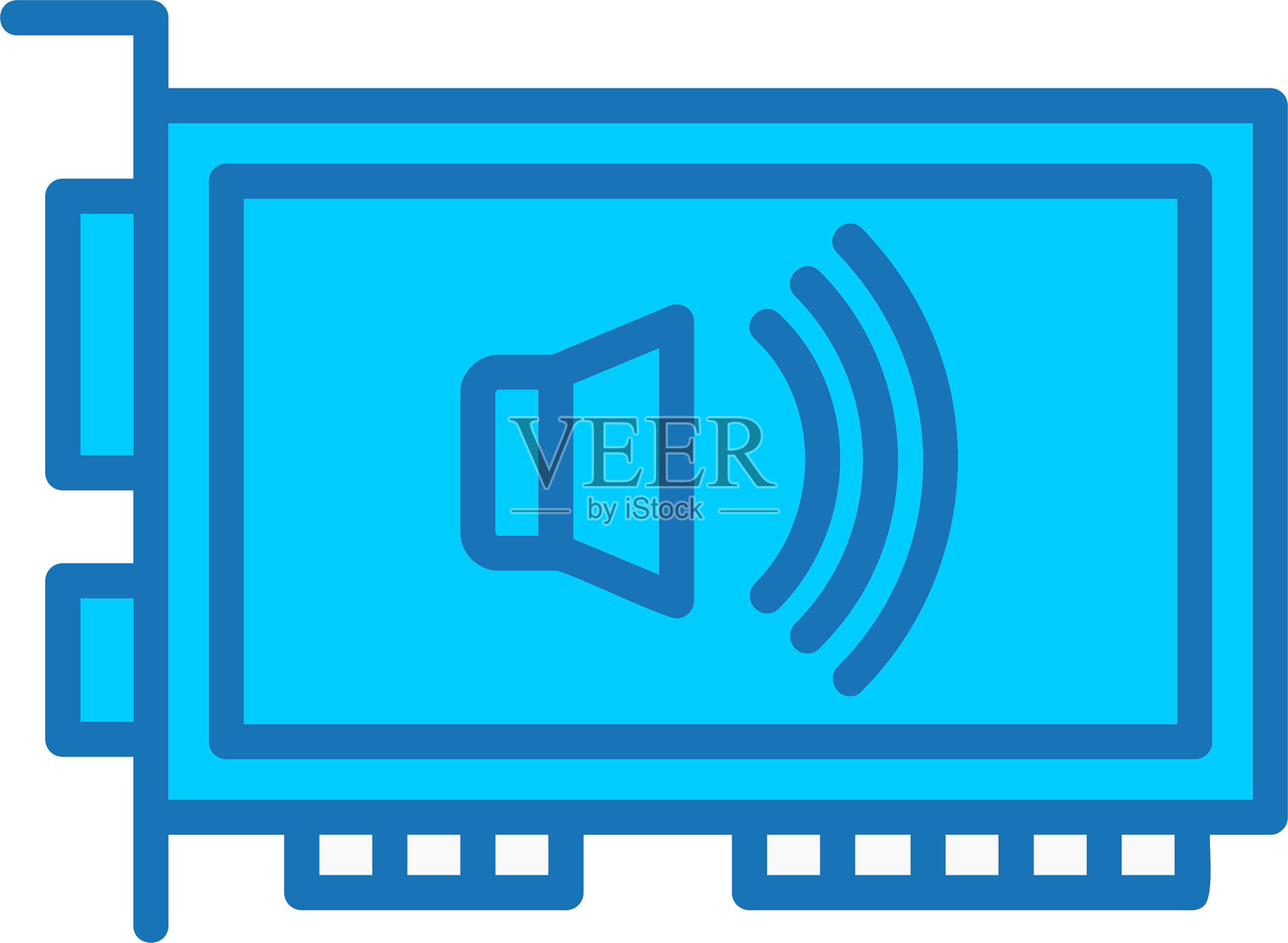 声卡填充蓝色图标插画图片素材