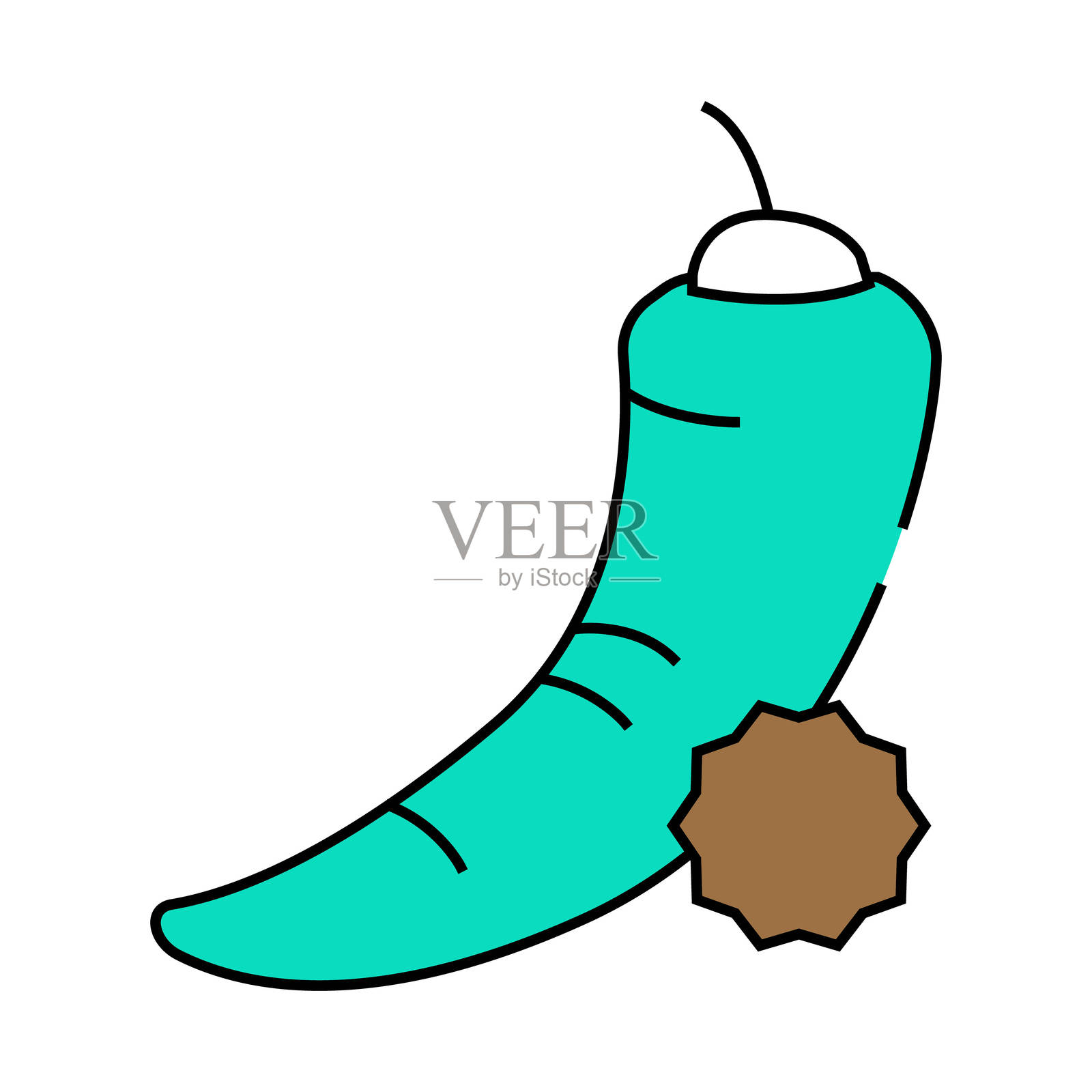 辣椒过敏图标彩色插图插画图片素材