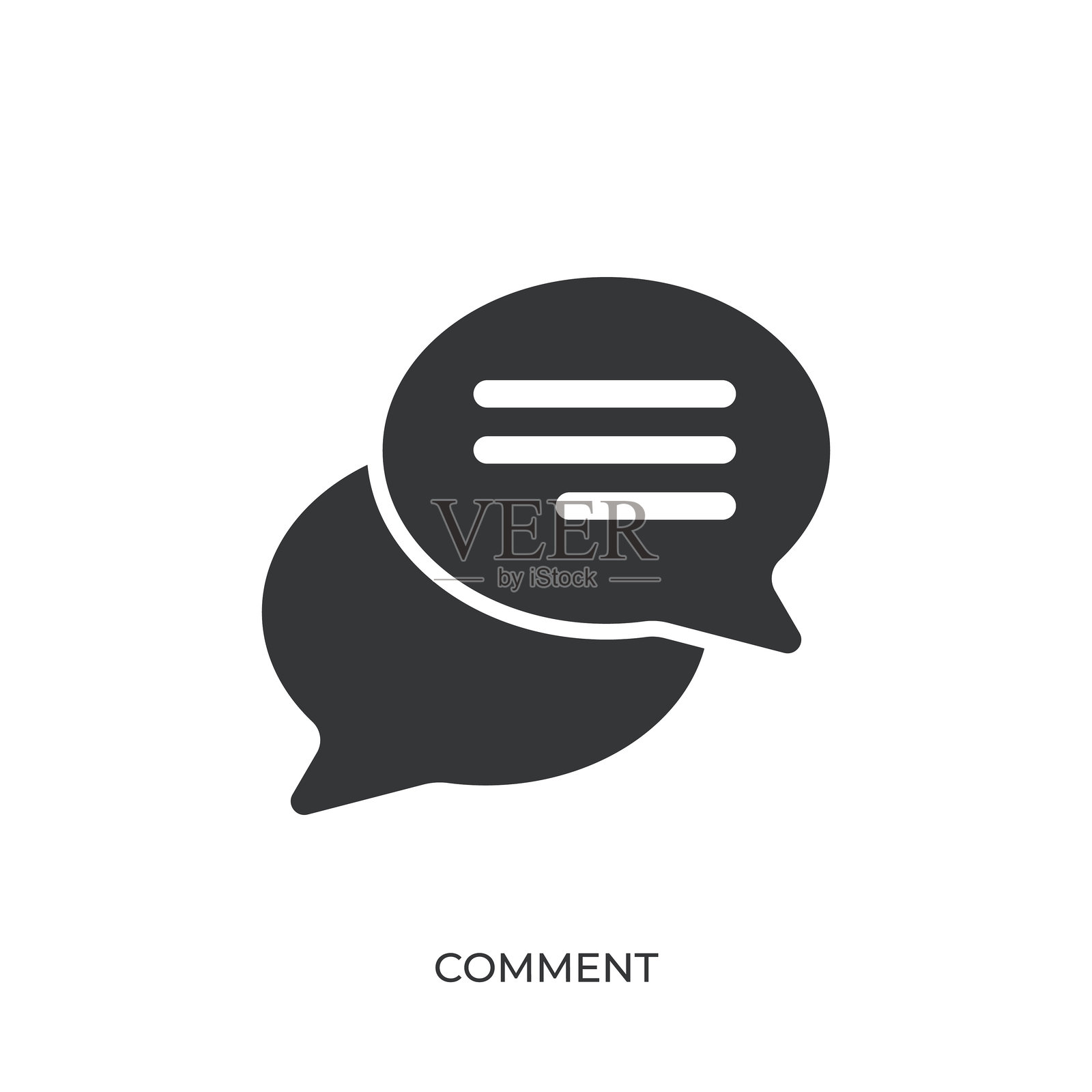 注释字形实体图标。固体图标，可以应用在任何地方，简单，像素完美和现代风格插画图片素材