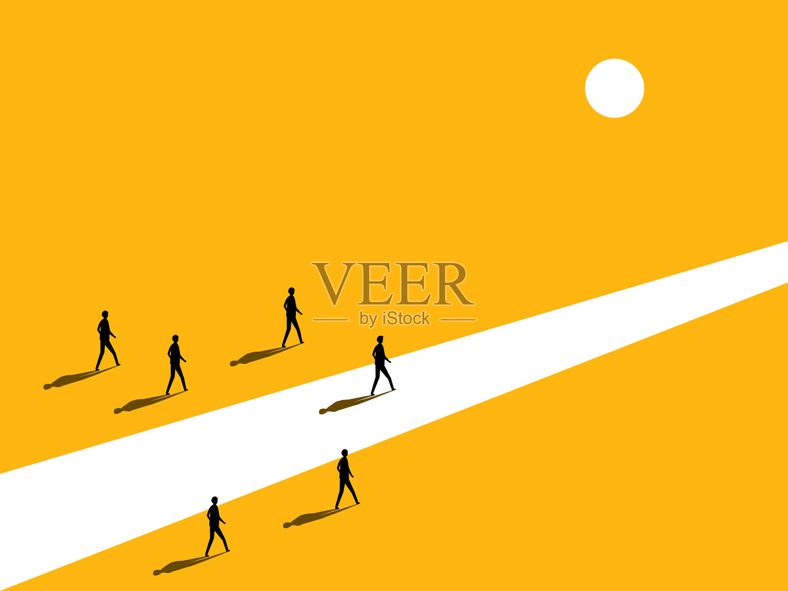 商人坚定地走自己的路插画图片素材