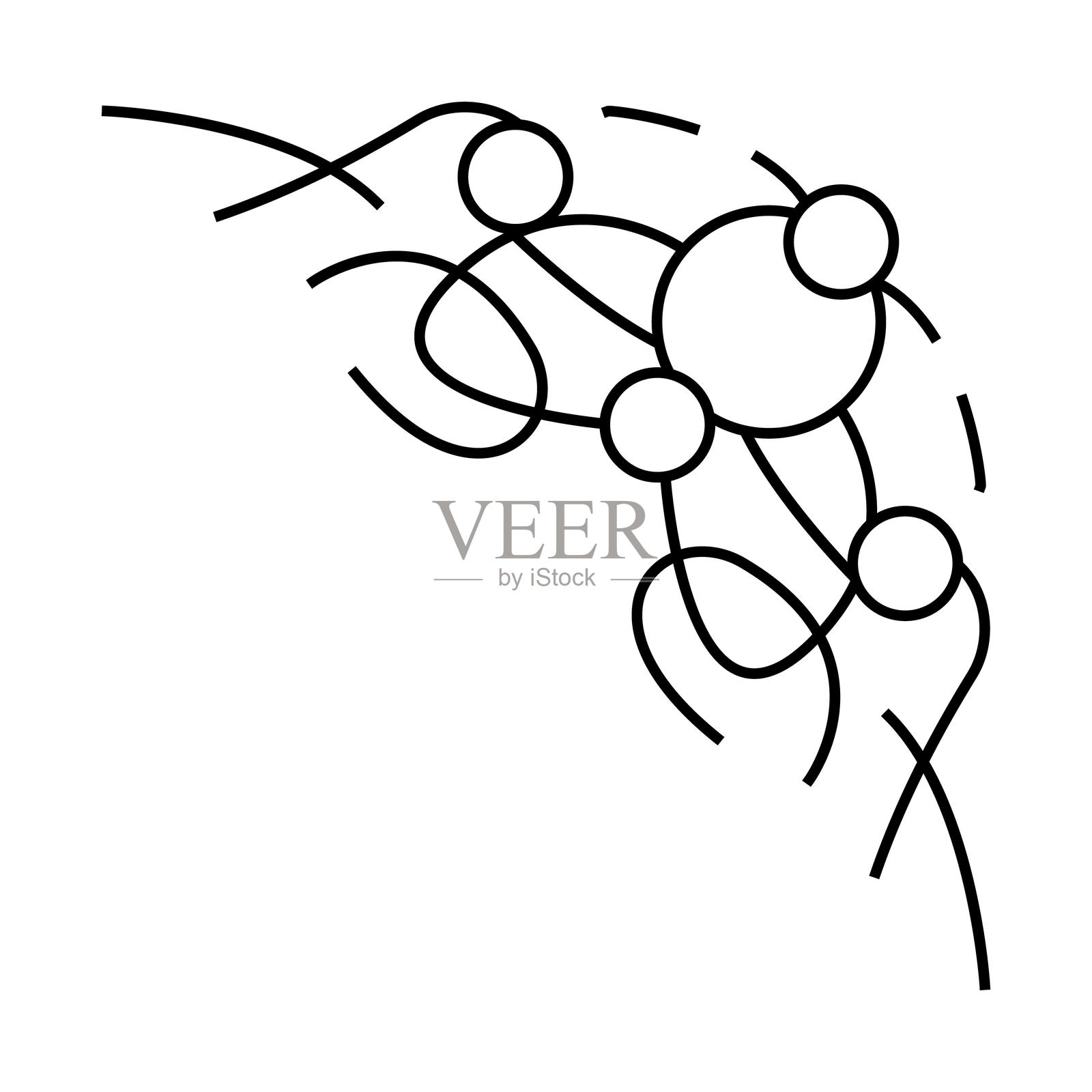 优雅的角落扁平图标彩色插图插画图片素材