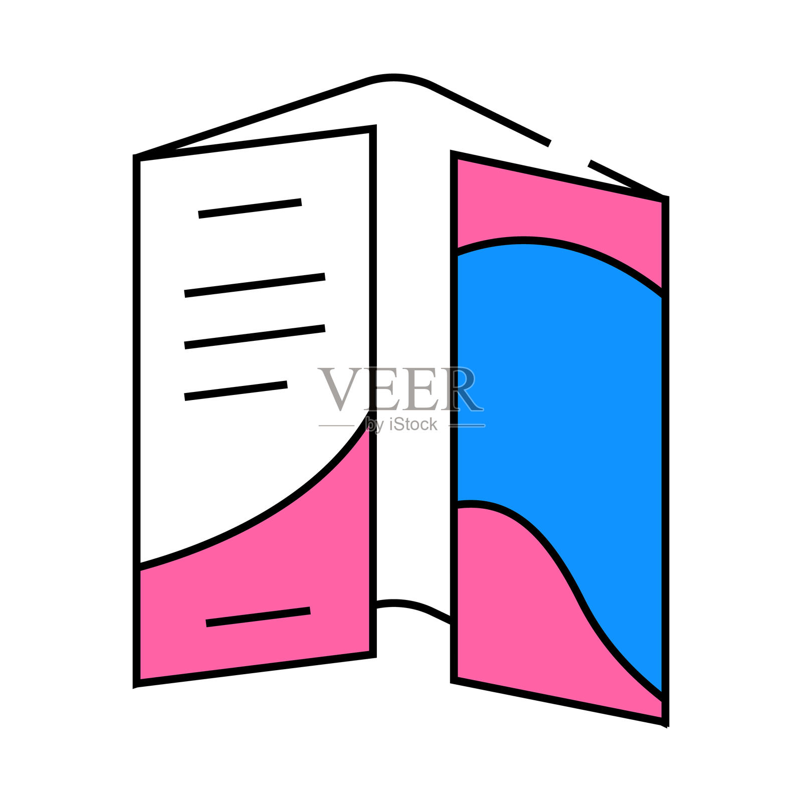 彩色纸质小册子图标插画图片素材