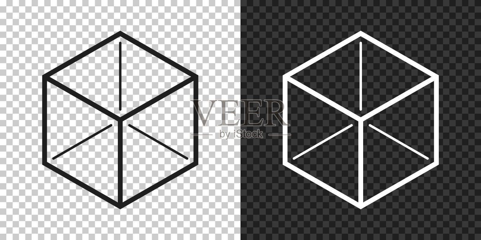 等距立方体。空白背景上的设计图标插画图片素材