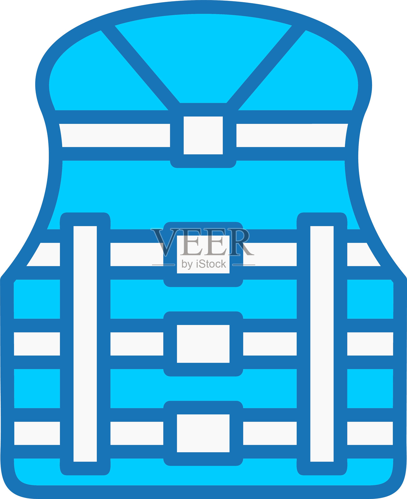 救生衣填充蓝色图标插画图片素材