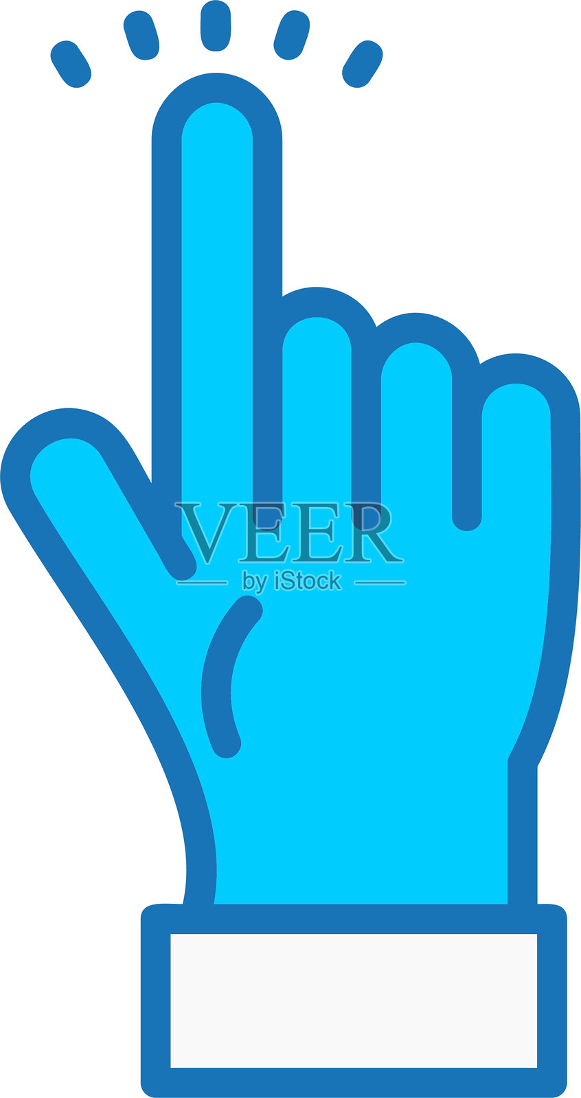 手指填充的蓝色图标插画图片素材