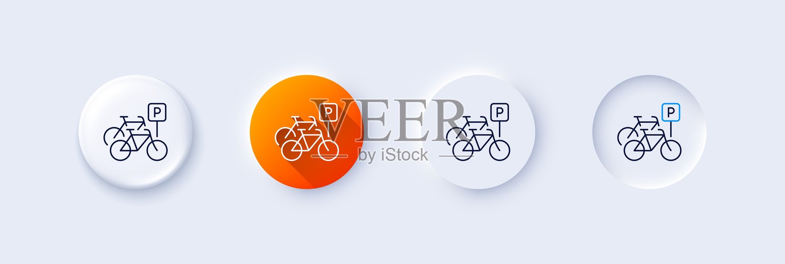 自行车停放线图标。城市自行车交通标志。行图标。向量插画图片素材