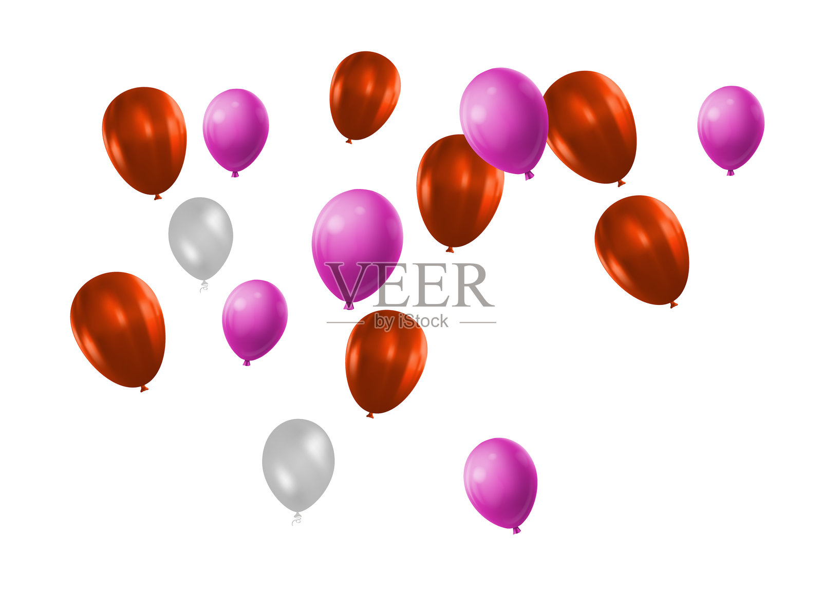 庆祝矢量背景模板。现实气球和丝带横幅设计。插图的生日气球现实，节日庆祝海报插画图片素材