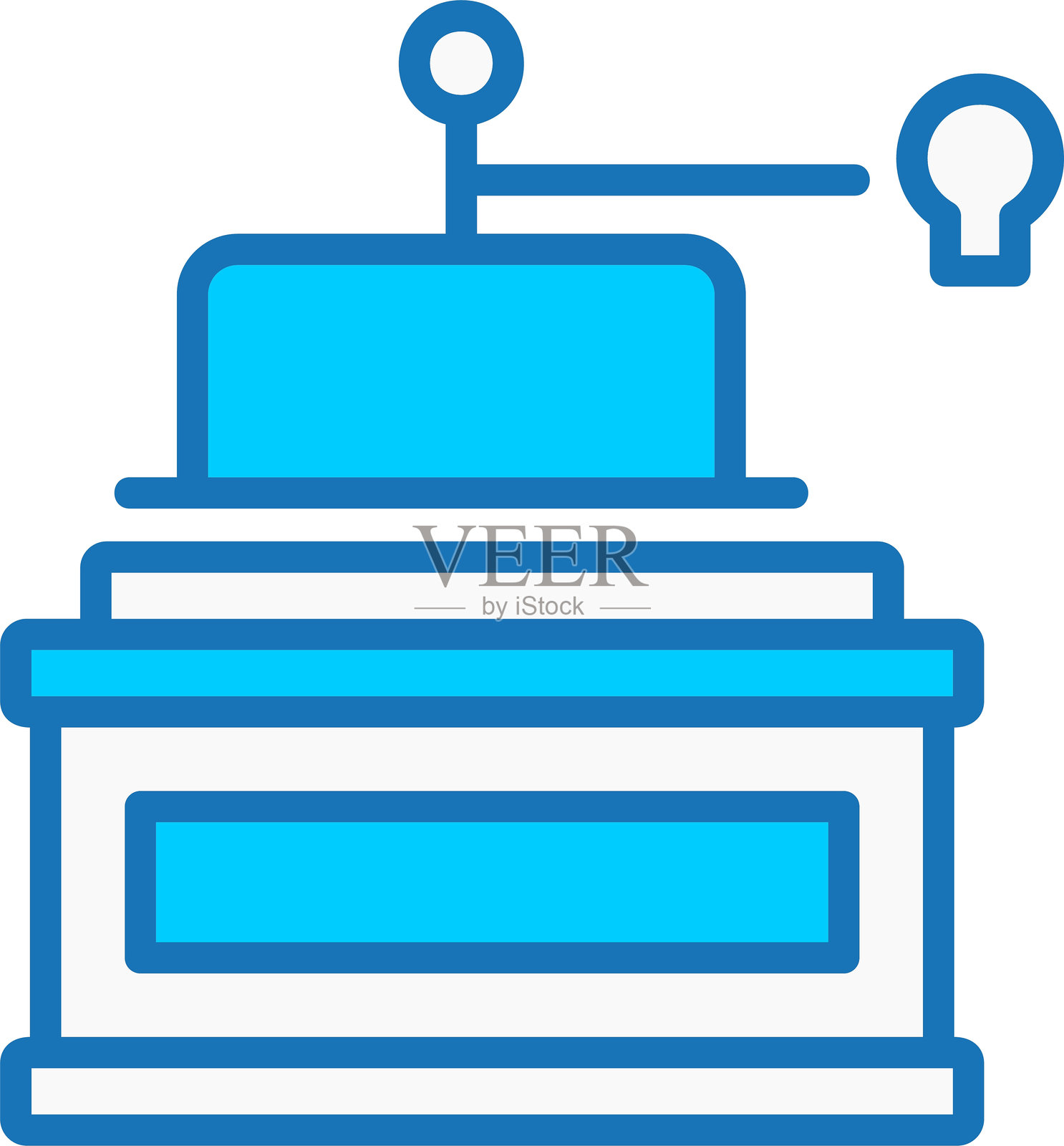 咖啡磨坊填充蓝色图标插画图片素材