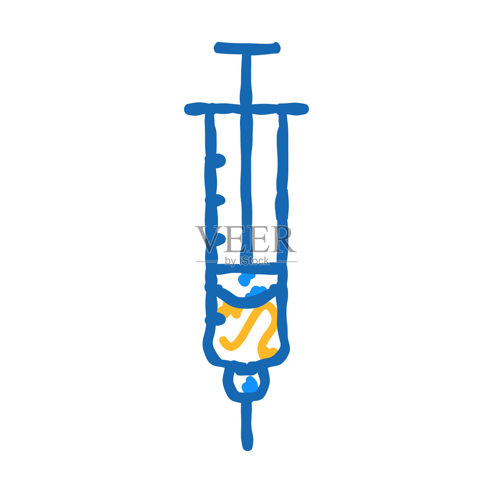 注射器与胰岛素图标涂鸦插图插画图片素材
