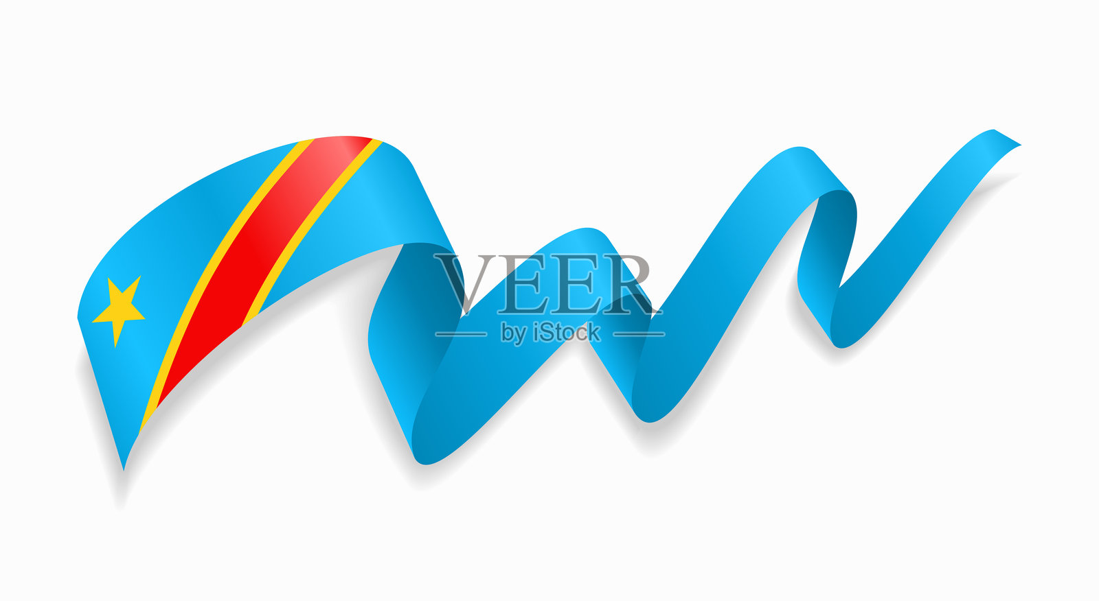 刚果国旗波浪抽象背景。矢量插图。插画图片素材