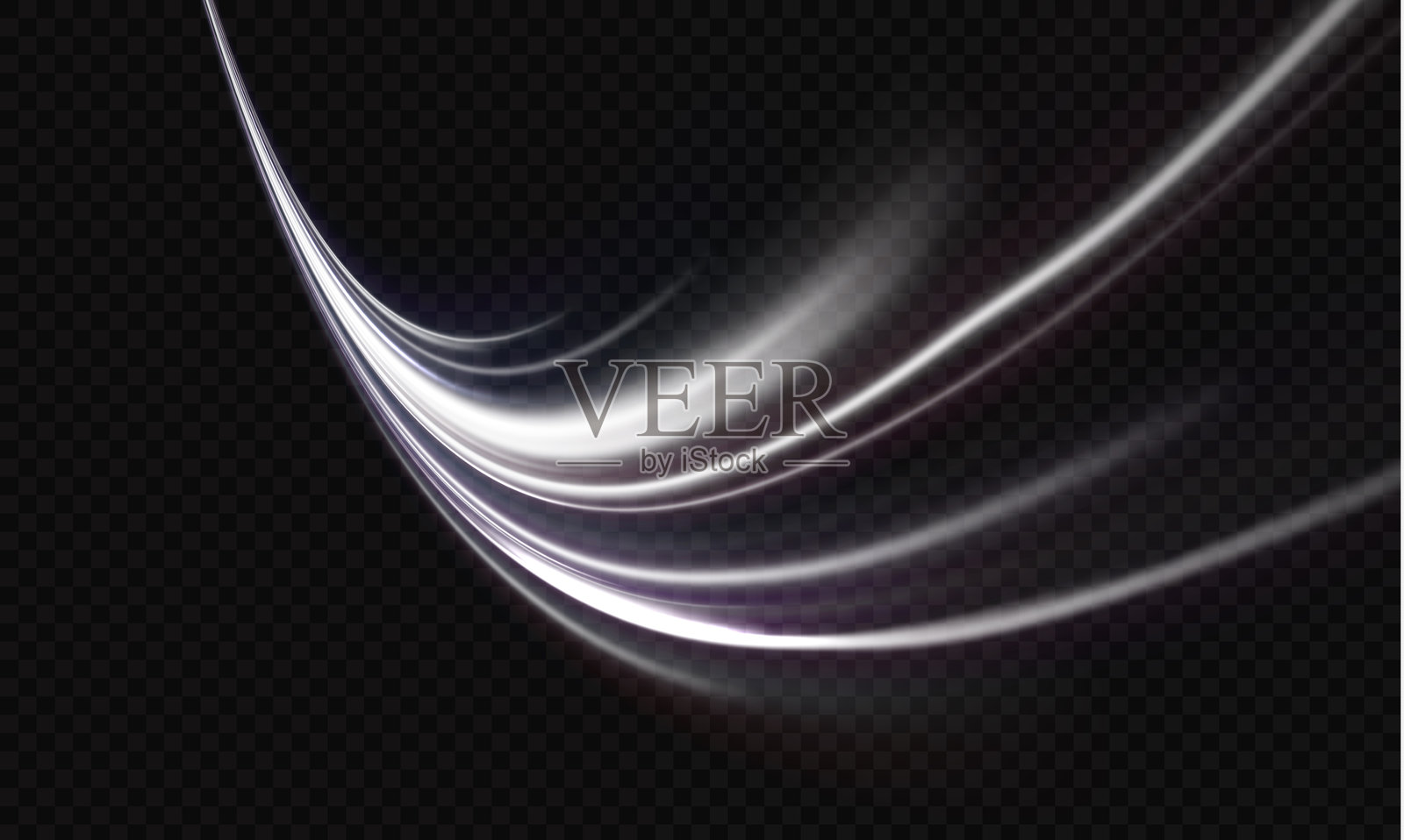 白色闪亮的螺旋波火花。弯曲明亮的速度线漩涡。闪闪发光的波浪形小路。神奇的金色漩涡与亮点。发光漩涡散景效果。漩涡，光，效果，白色，线条，抽象插画图片素材