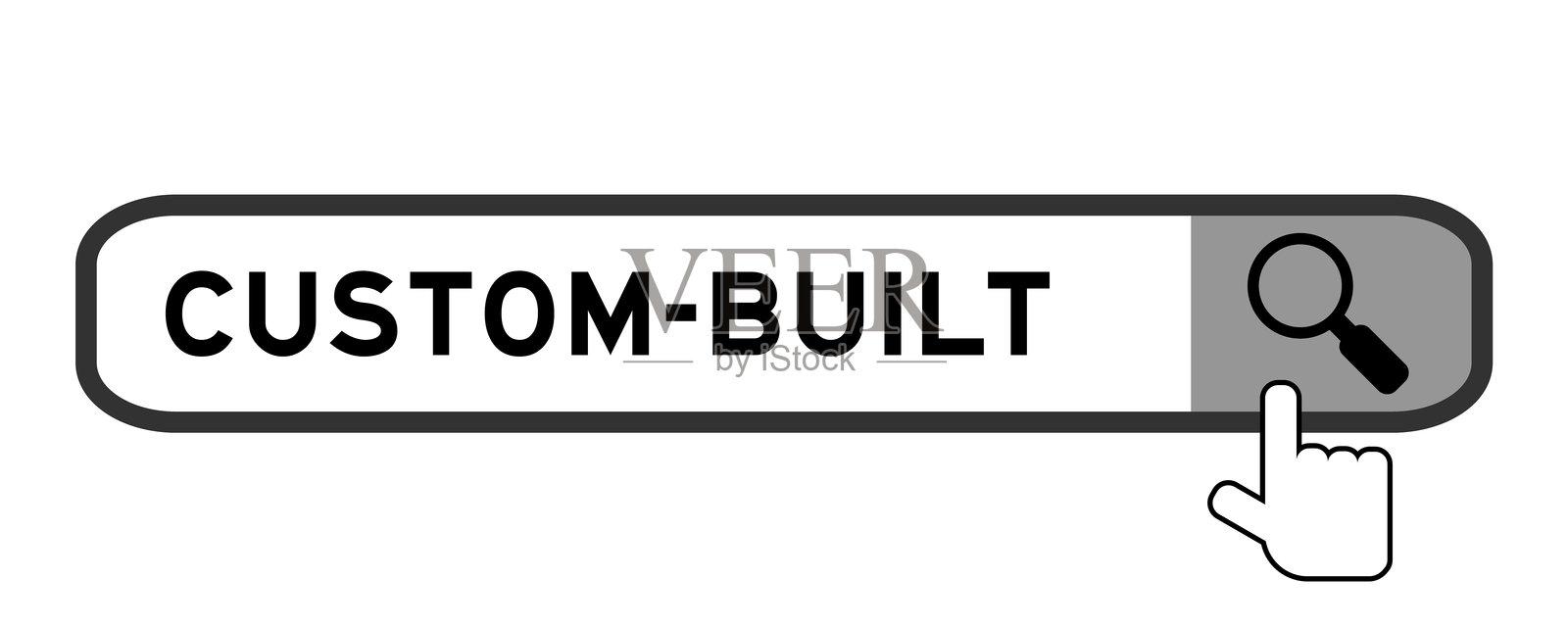 搜索横幅在word自定义建立与手在白色背景上的放大镜图标插画图片素材